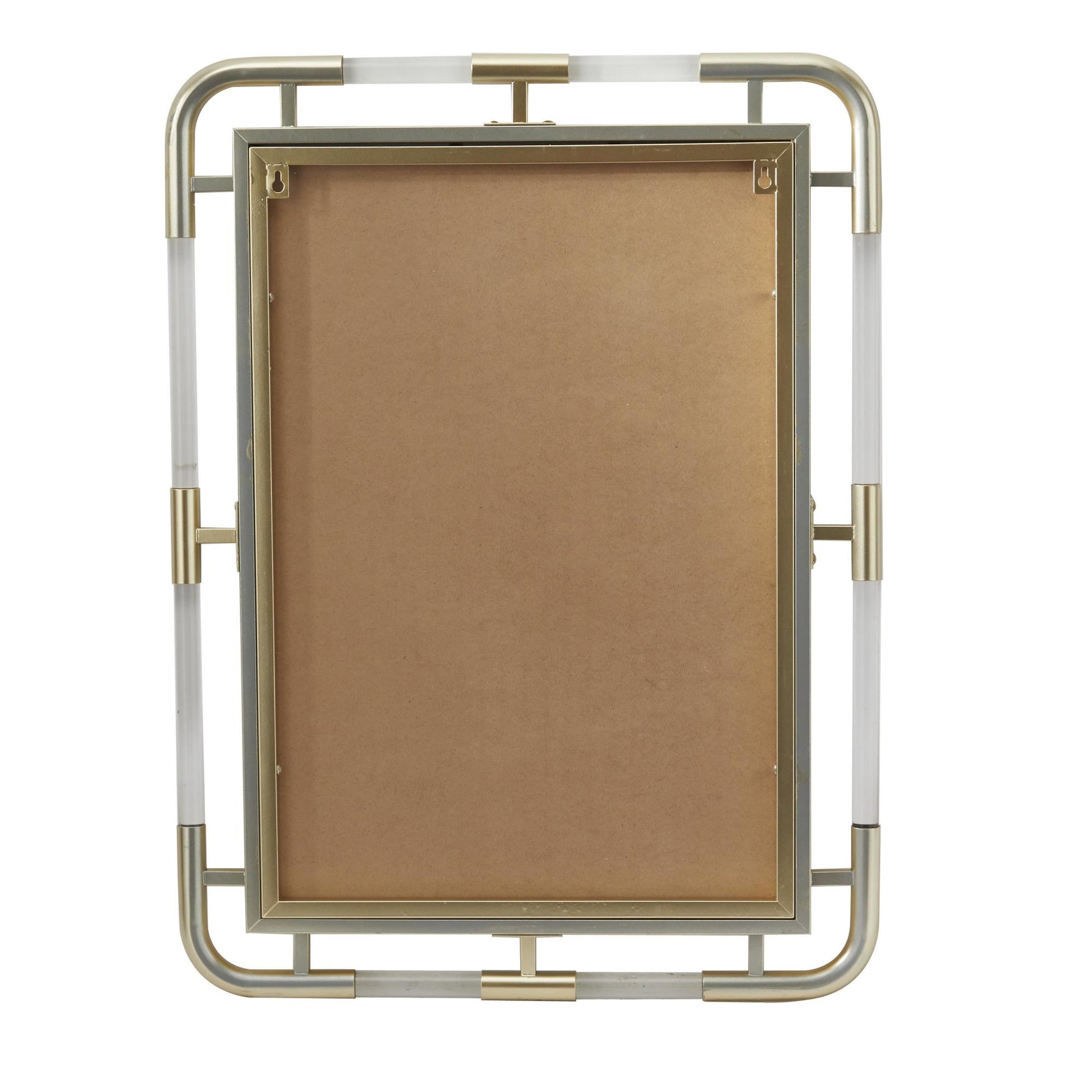 CosmoLiving by Cosmopolitan Gold Metal Room Wall Mirror with Acrylic Details