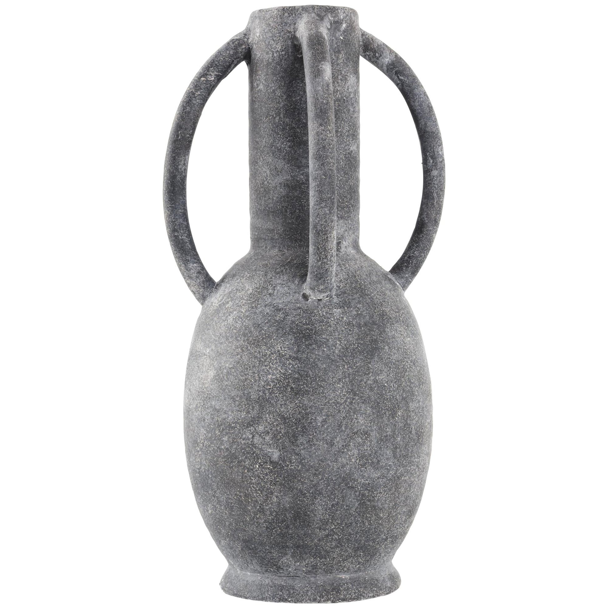Ceramic Textured Decorative Vase with 4 Handles