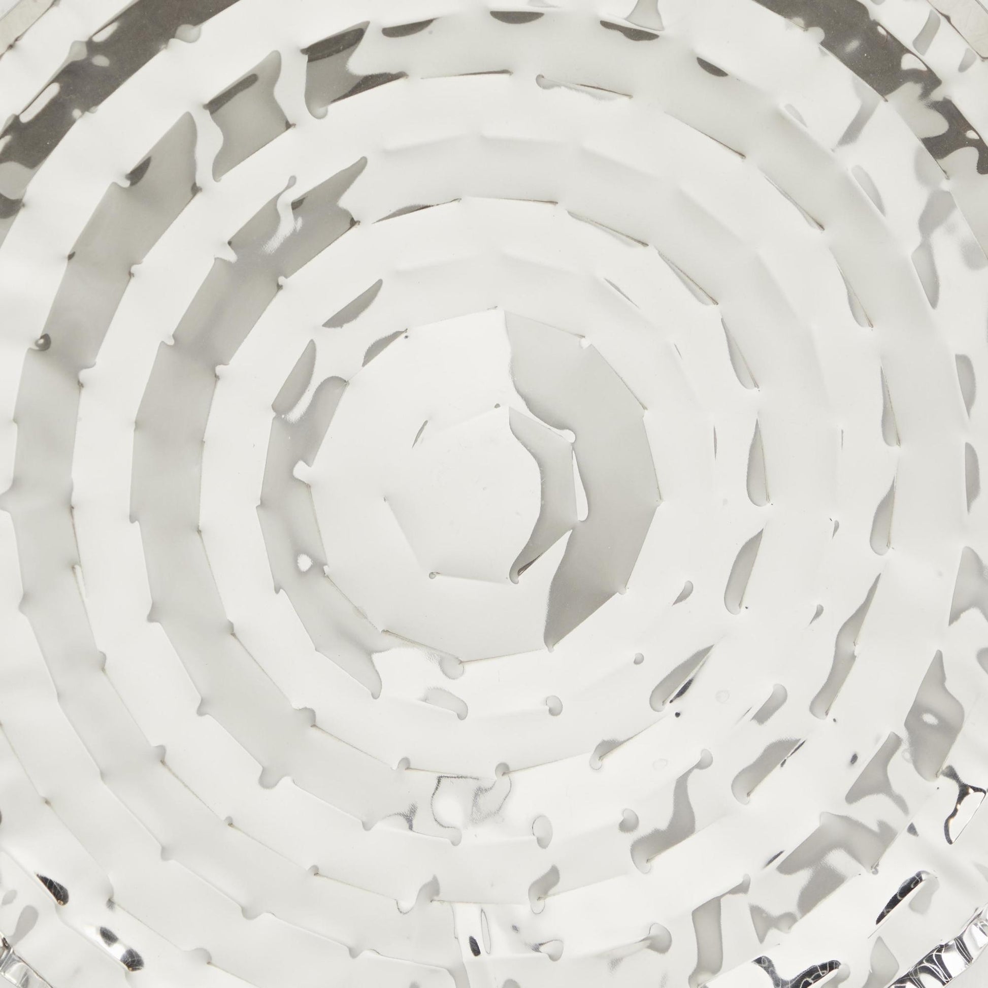 Set of 9 Plate Silver Stainless Steel Metal Home Wall Decor with Hammered Design