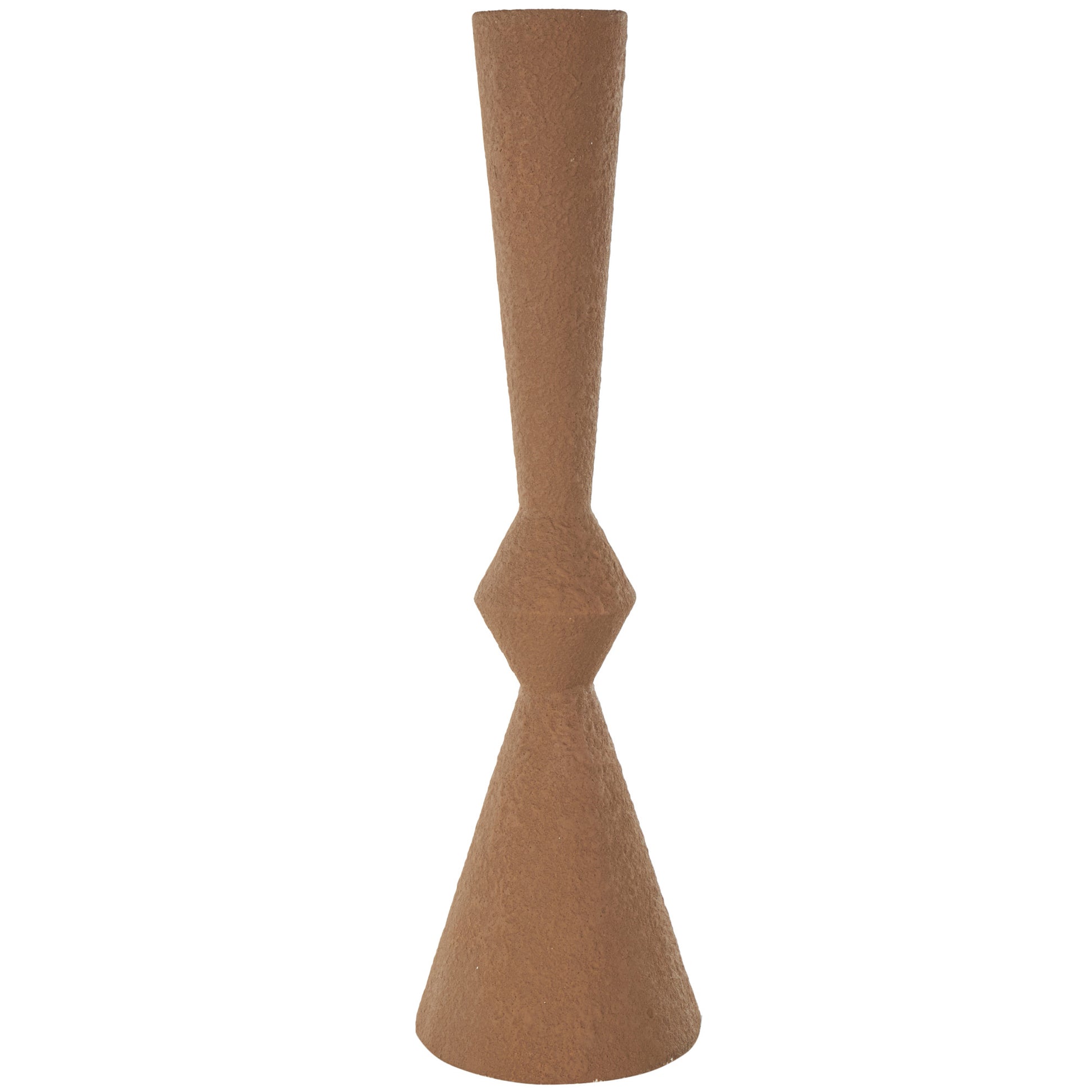 Brown Metal Art Deco Fluted Decorative Vase