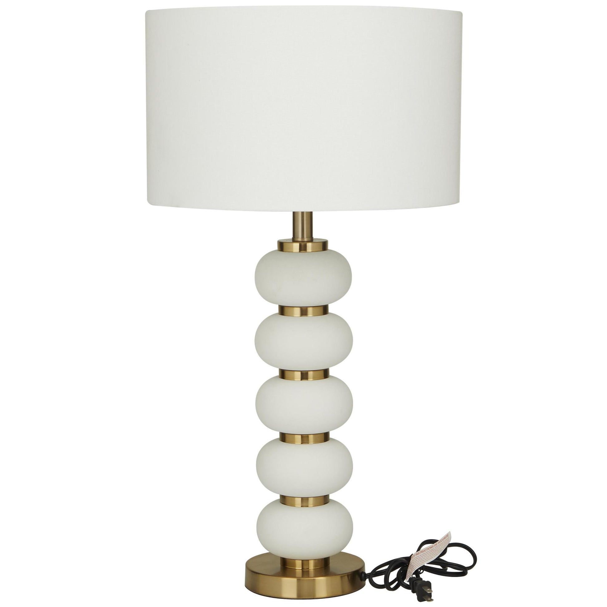CosmoLiving by Cosmopolitan Metal Orbs Style Base Room Table Lamp with Drum Shade