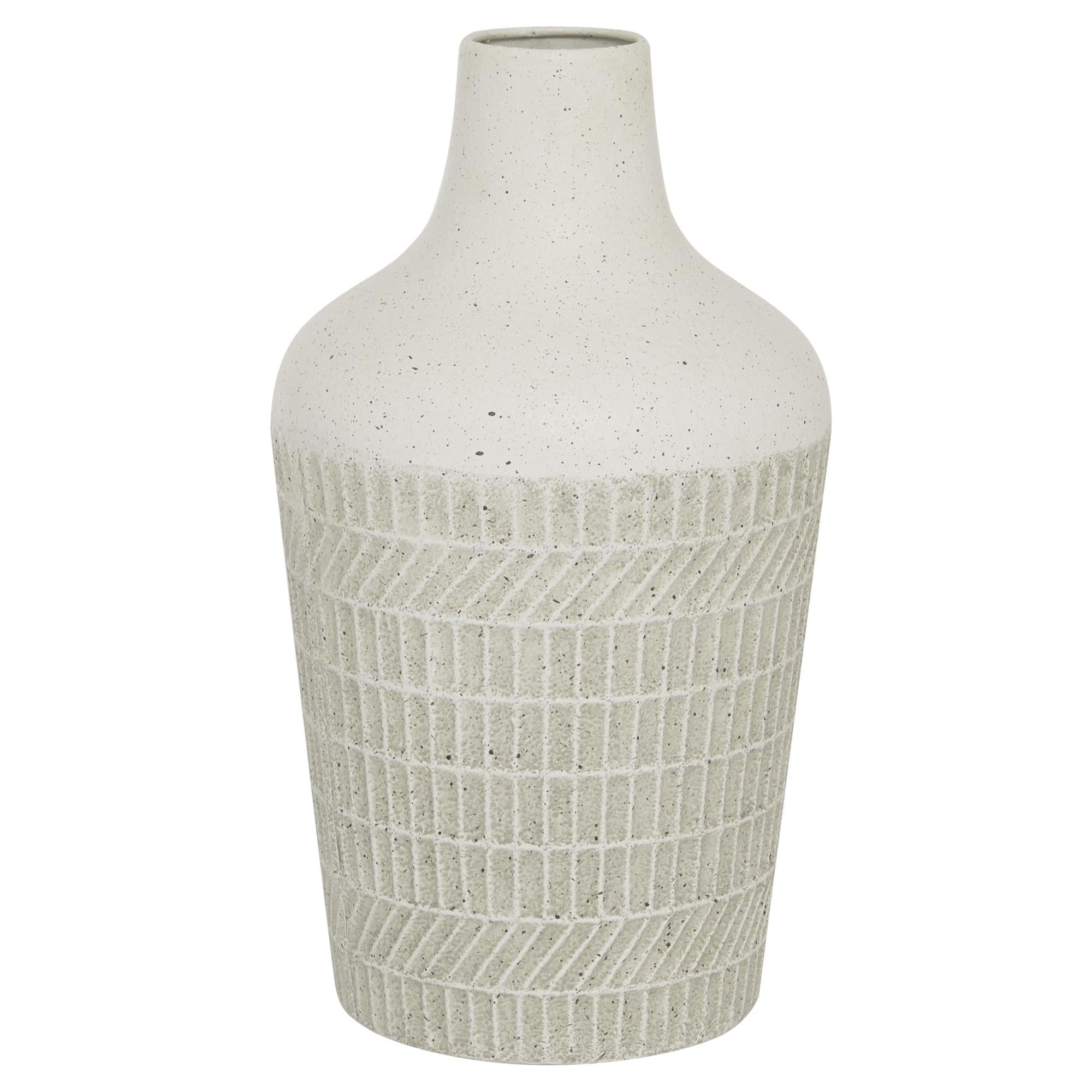 White Metal Textured Decorative Vase