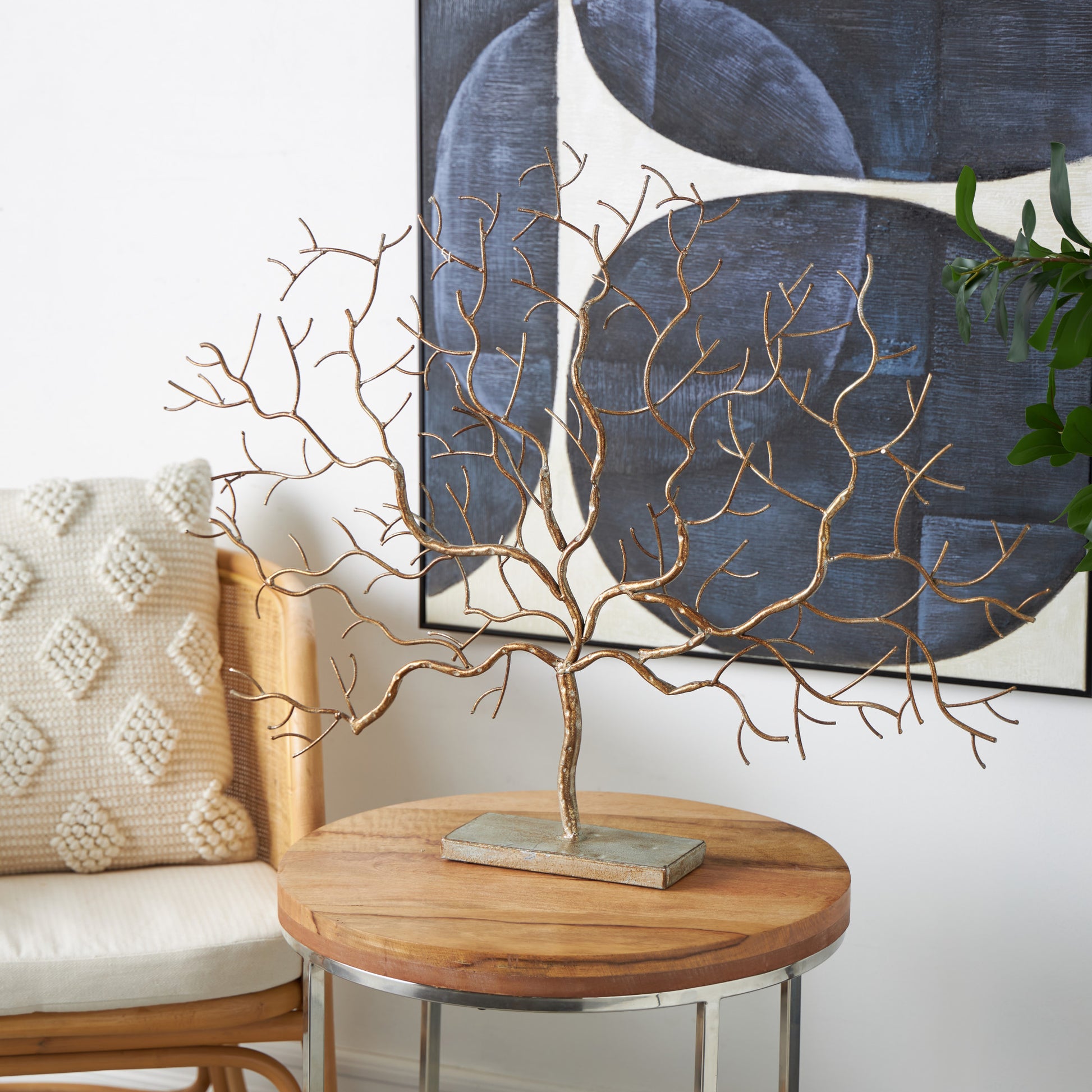 Tree Silver Metal Decorative Sculpture