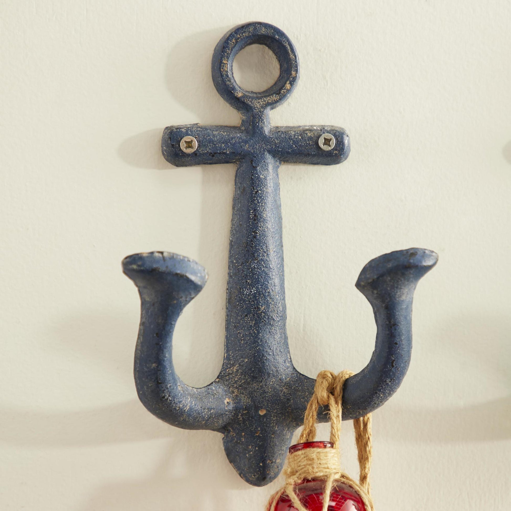 Set of 4 Anchor Multi Colored Metal Single Hanger Home Wall Hook