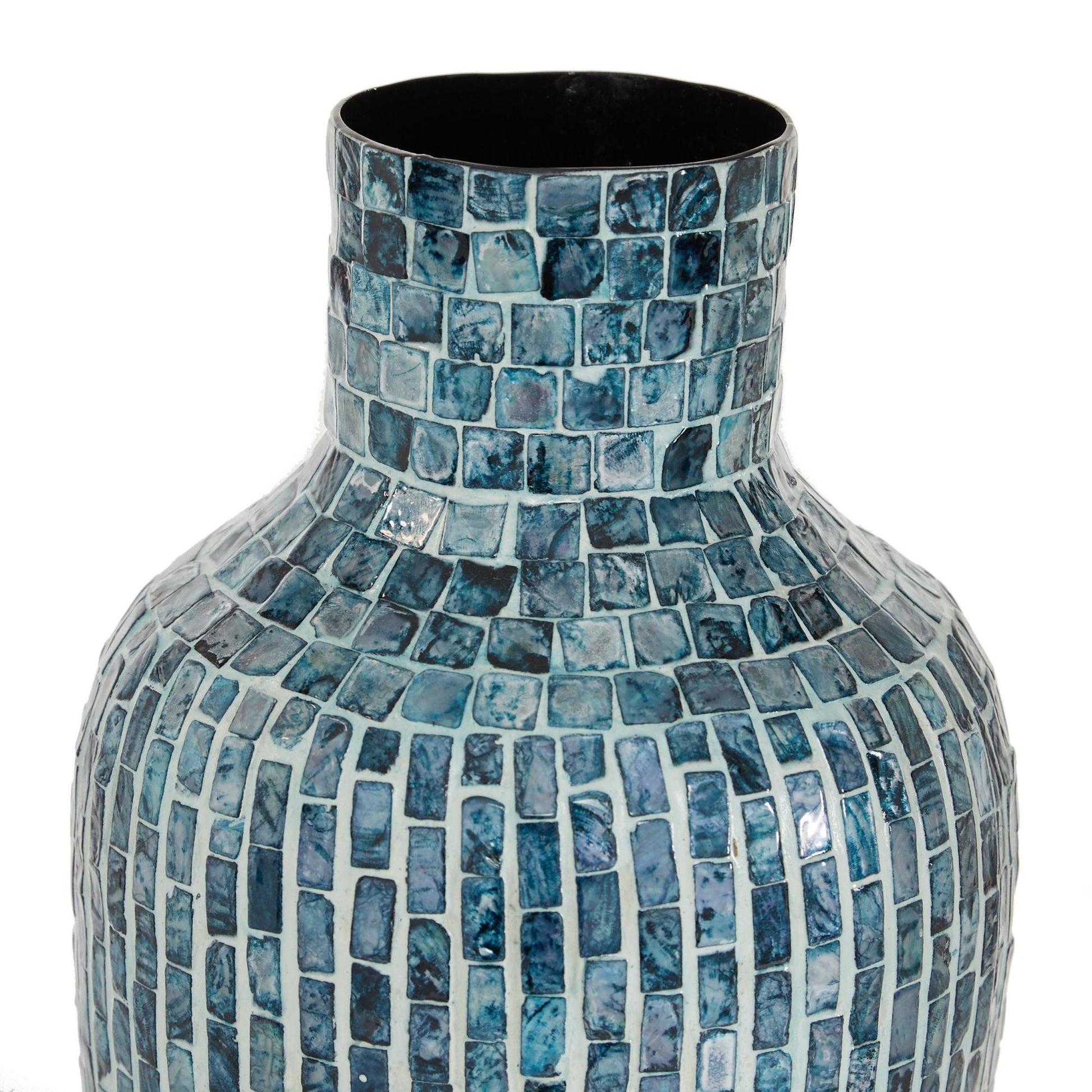 Blue Mother of Pearl Shell Handmade Decorative Vase