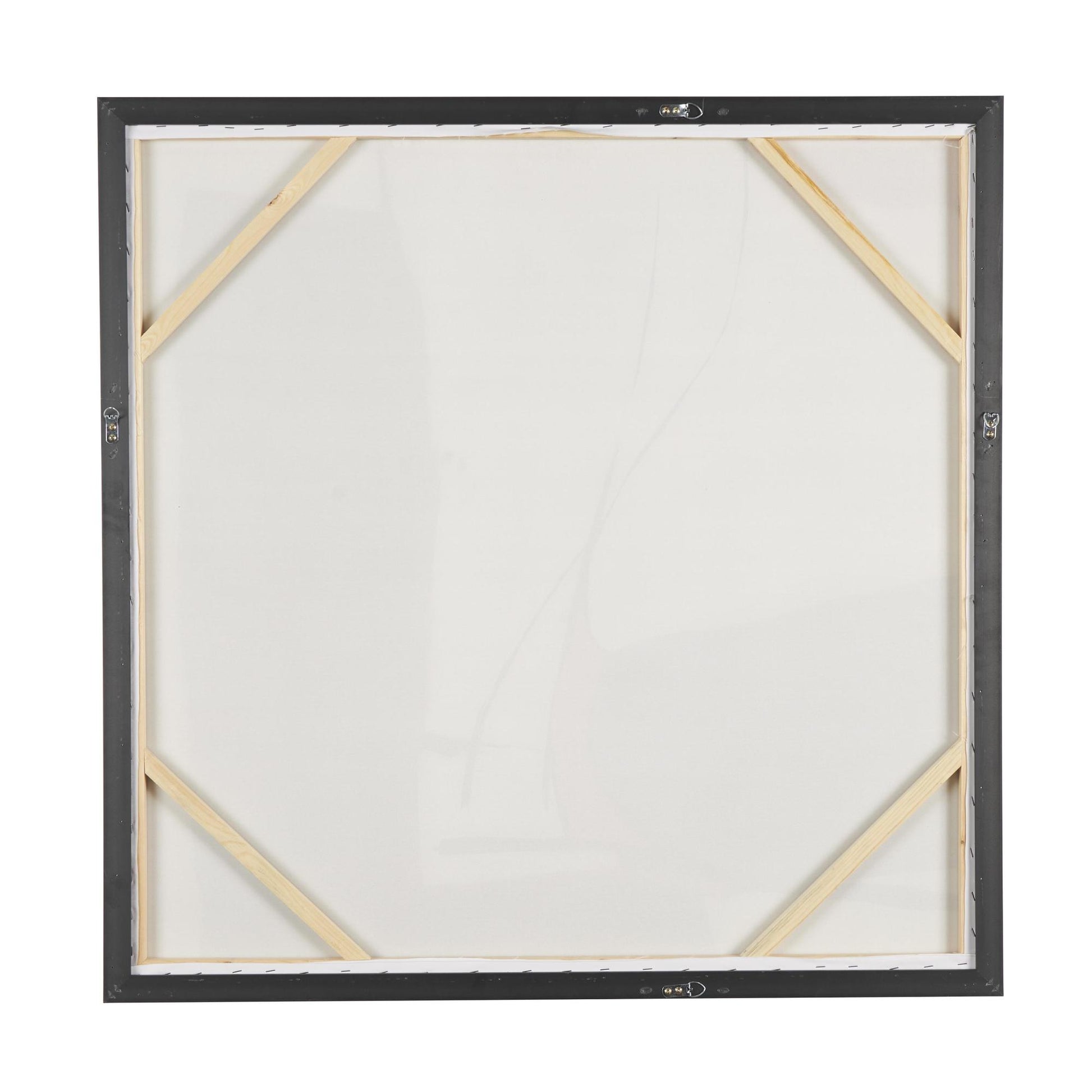 Abstract Green Canvas Line and Shape Living Room Framed Wall Art with Orange Accents