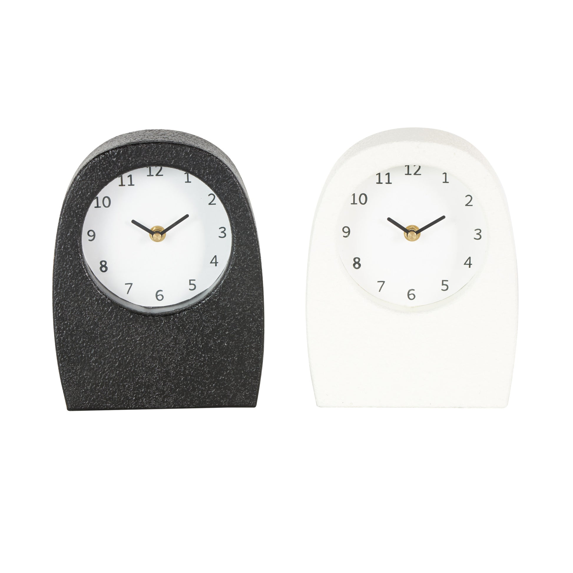 Set of 2 Multi Colored Wood Textured Decorative Clock with Gold Accents