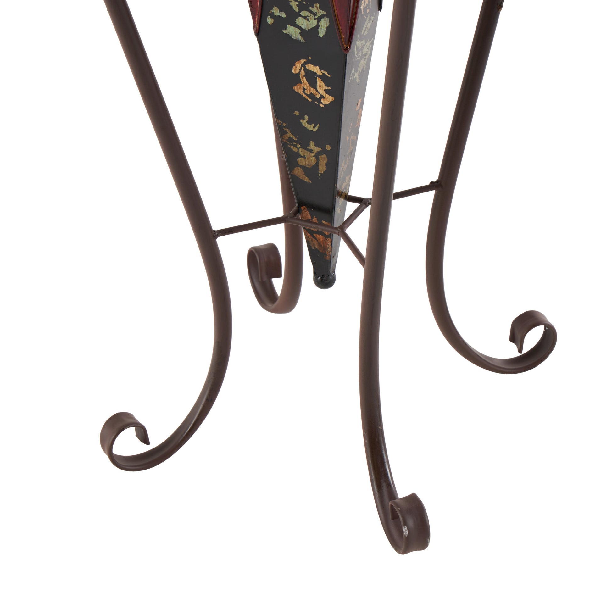 Set of 2 Scroll Brown Metal Indoor Outdoor Planter