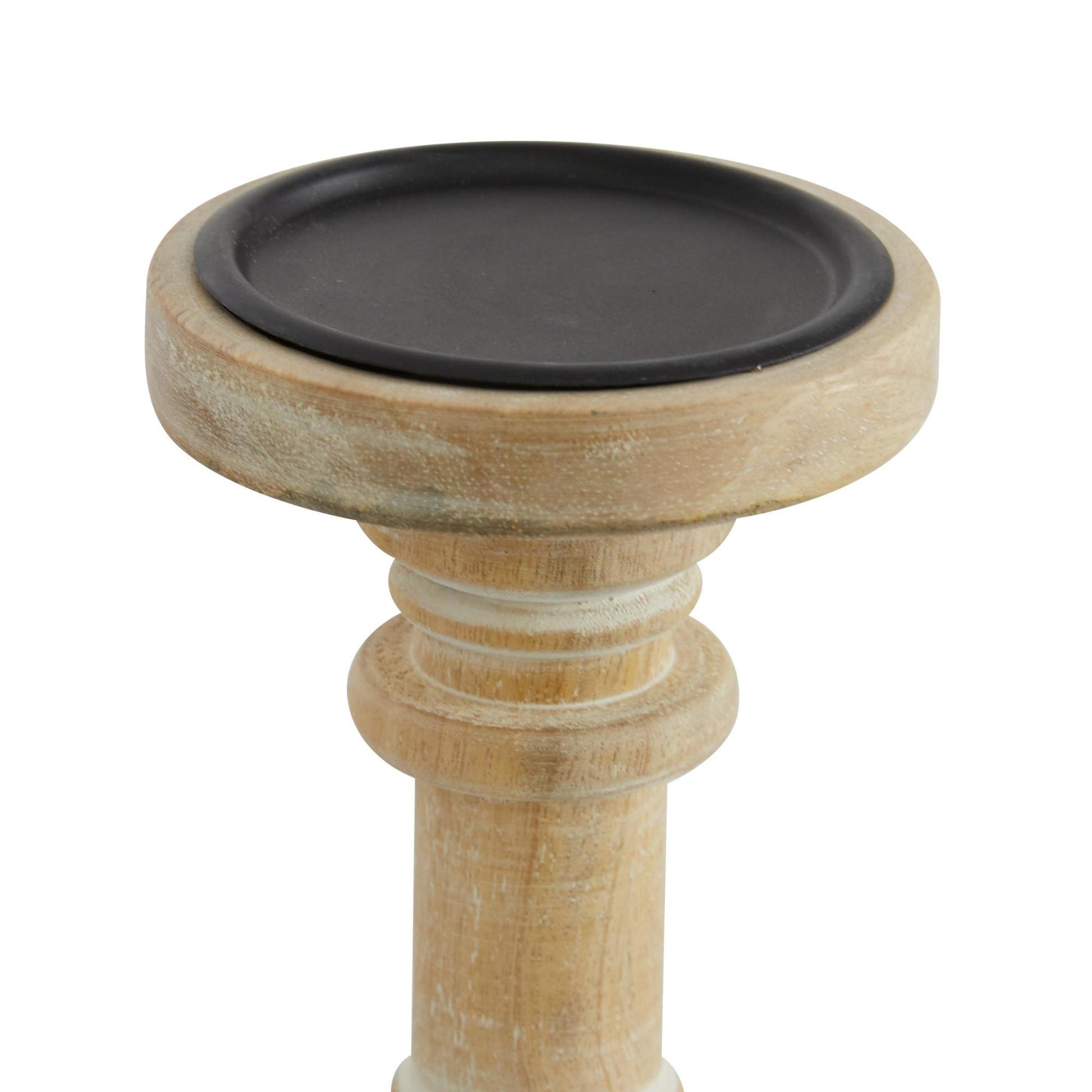 Set of 3 Brown Mango Wood Decorative Candle Holder