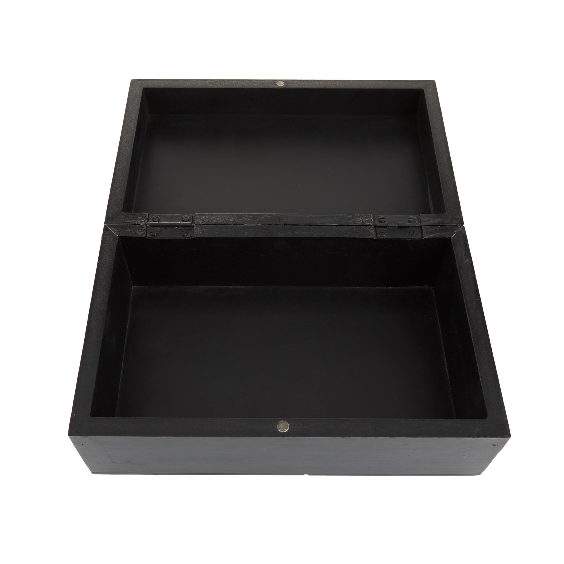 CosmoLiving by Cosmopolitan Set of 2 Starburst Wood Carved Storage Decorative Box with Gold Knobs