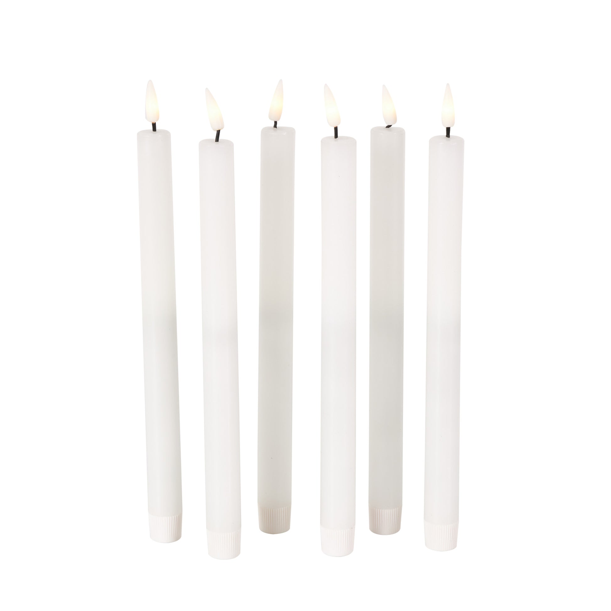 Set of 6 Wax Indoor Outdoor Flameless Candle with Remote Control Set of 6 10"H