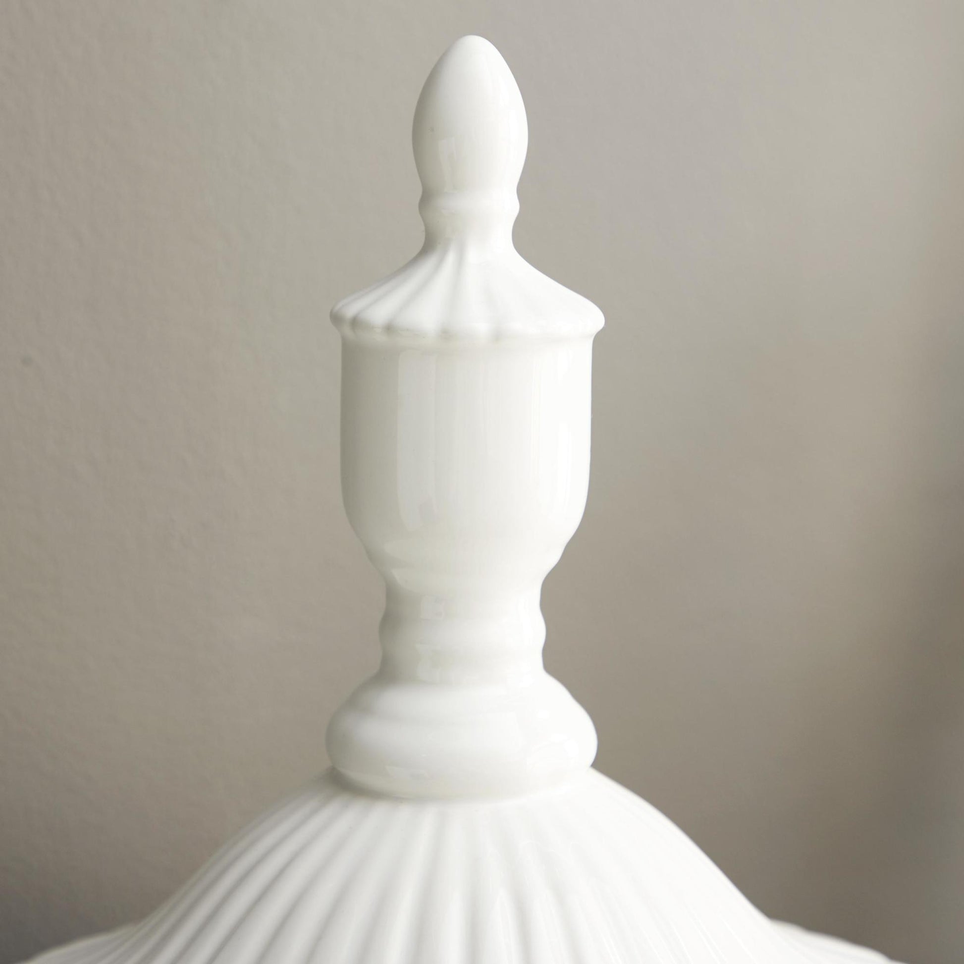 Ceramic Tall Fluted Urn Living Room Decorative Jars with Grooves and Lid
