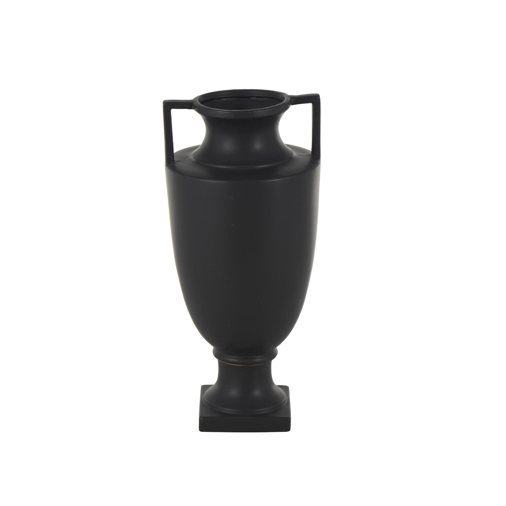 Ceramic Sleek Amphora Decorative Vase with Handles 10" x 10" x 22"