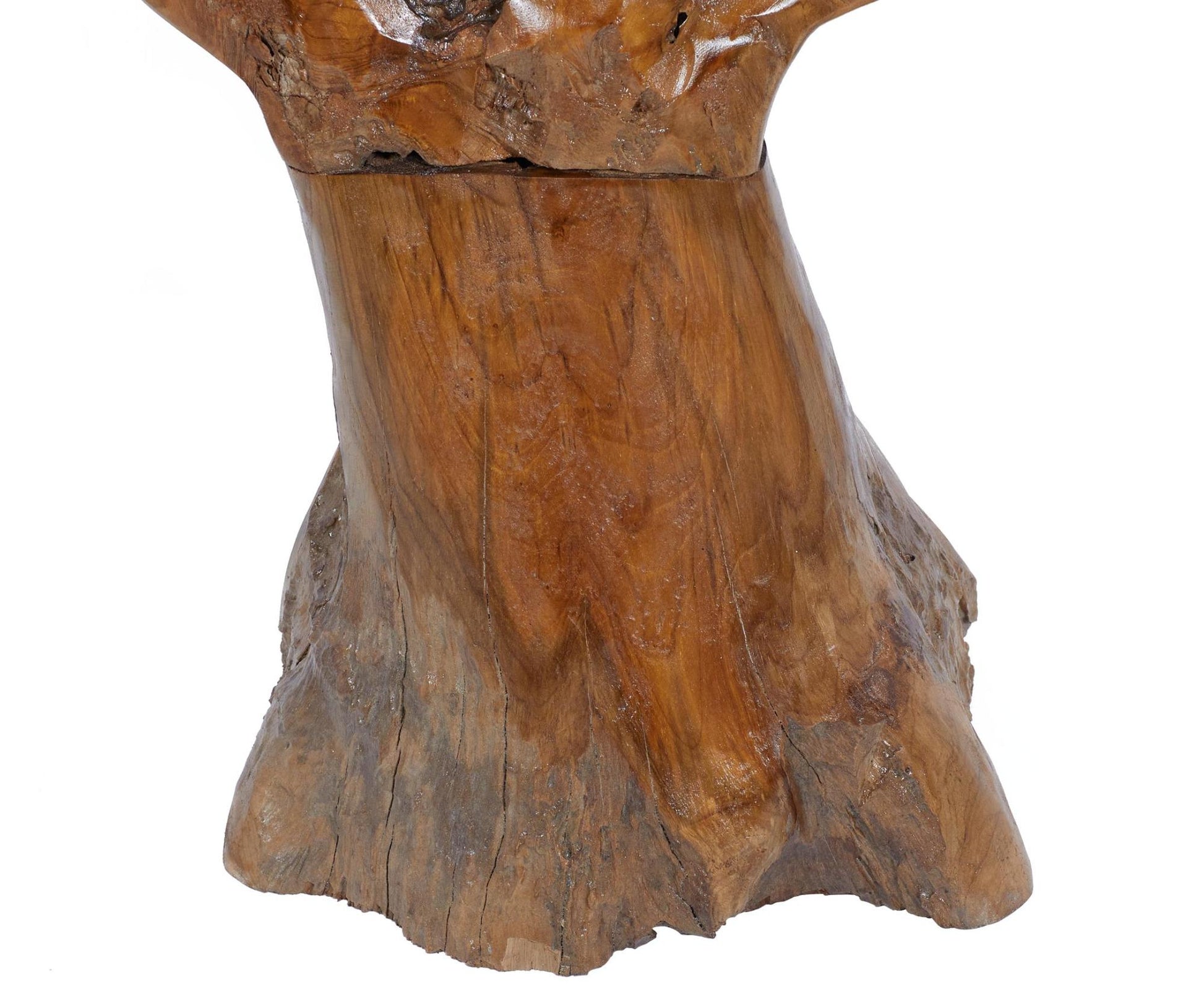 Leaf Brown Teak Wood Handmade Live Edge Decorative Sculpture