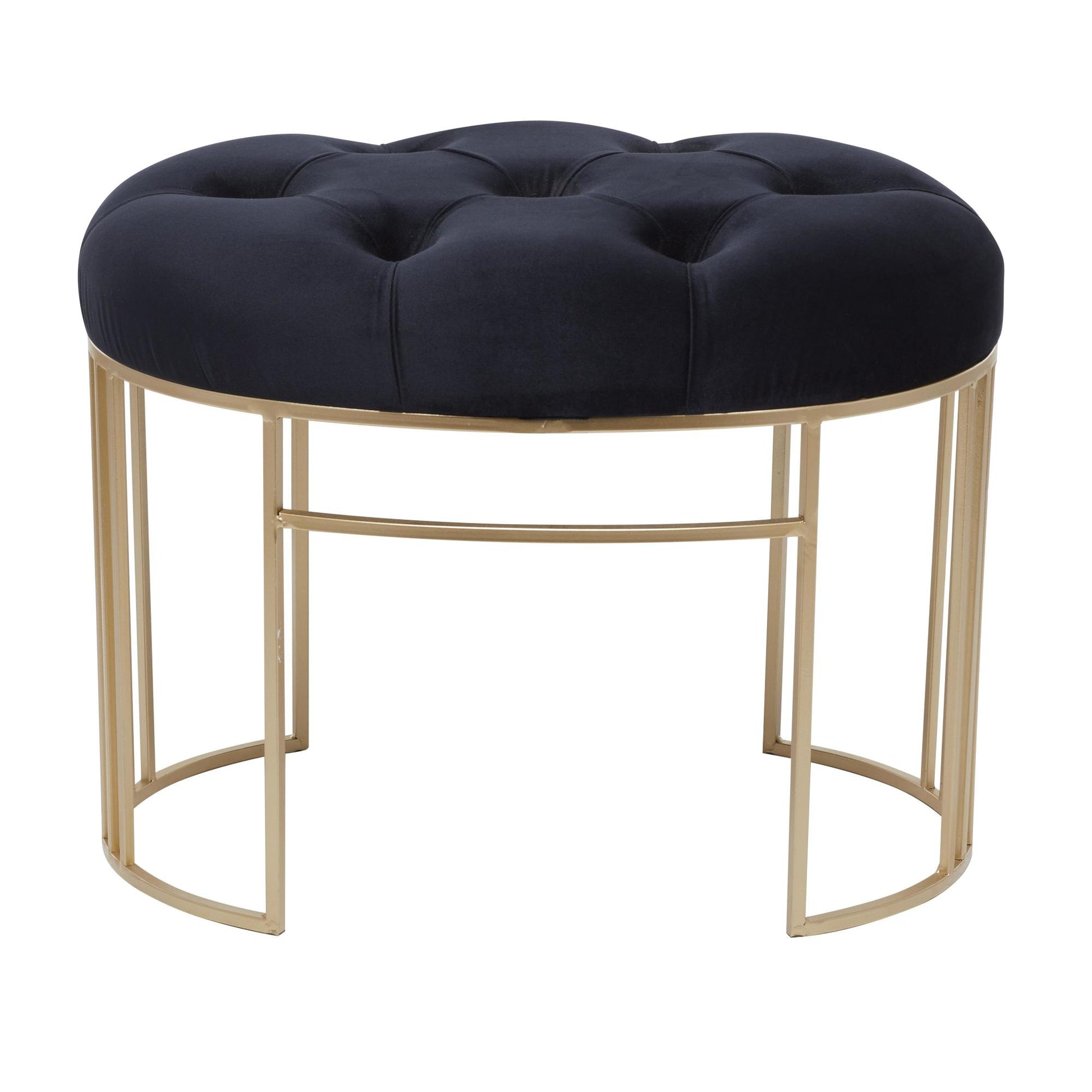 Velvet Home Bench with Gold Legs
