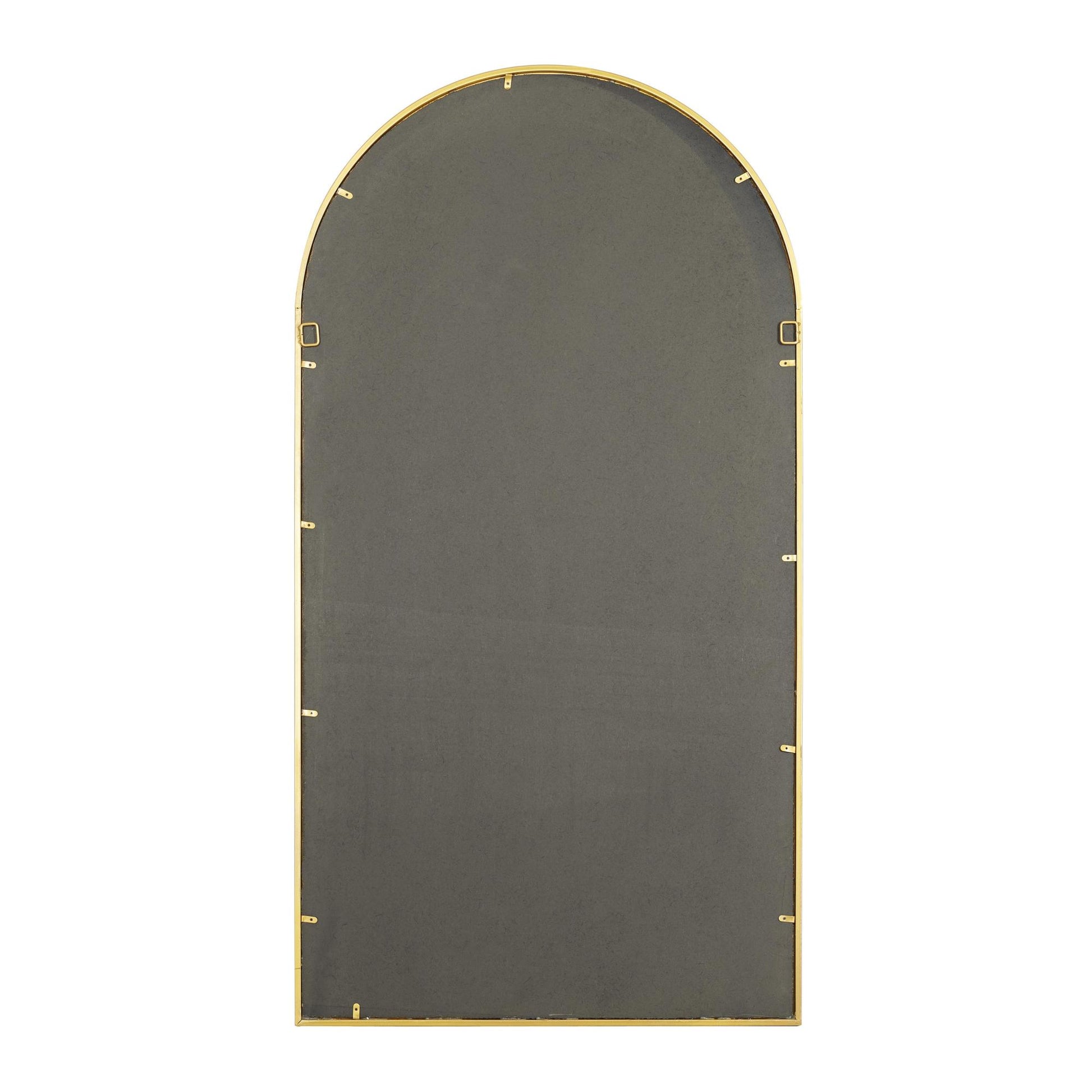 Metal Window Pane Inspired Room Wall Mirror with Arched Top 32" x 1" x 60"