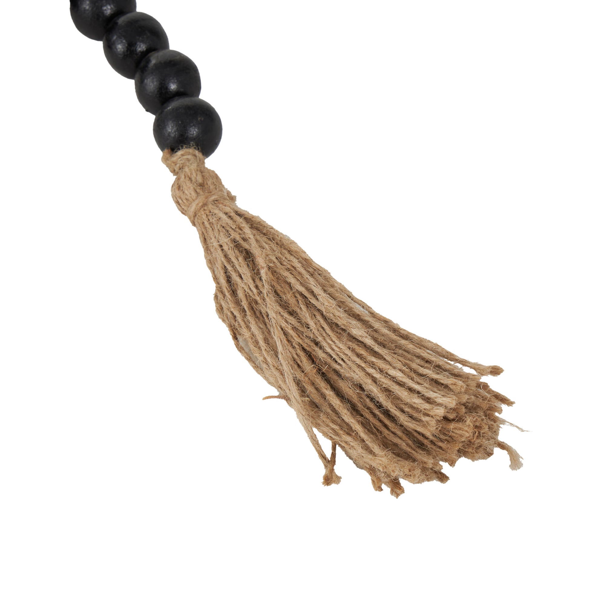 Mango Wood Garland Decorative Candle Holder with Tassel