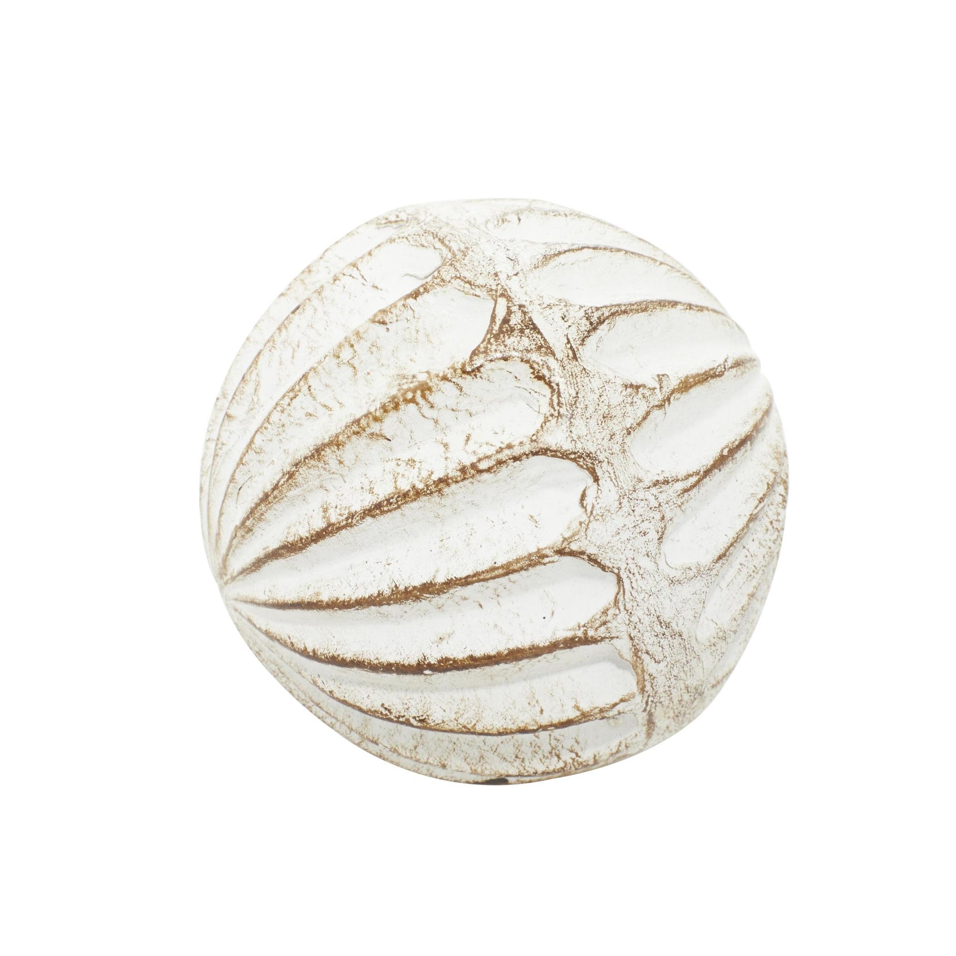 Set of 4 White Ceramic Handmade Carved Decorative Orbs & Vase Filler with Varying Patterns