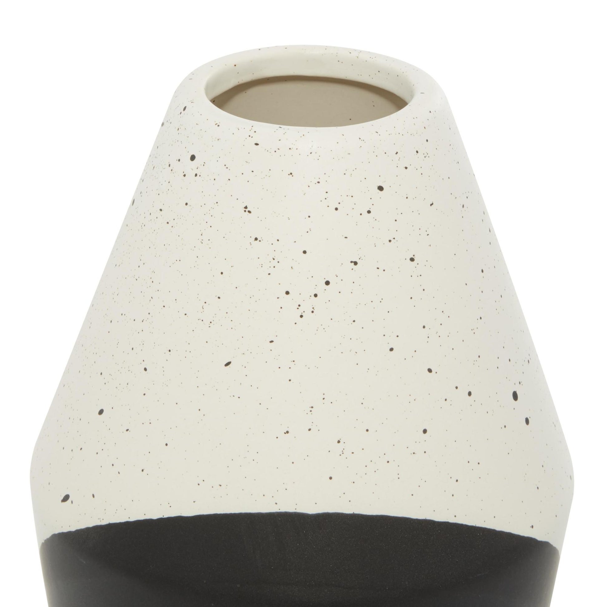 Black Ceramic Handmade Color Block Speckled Decorative Vase