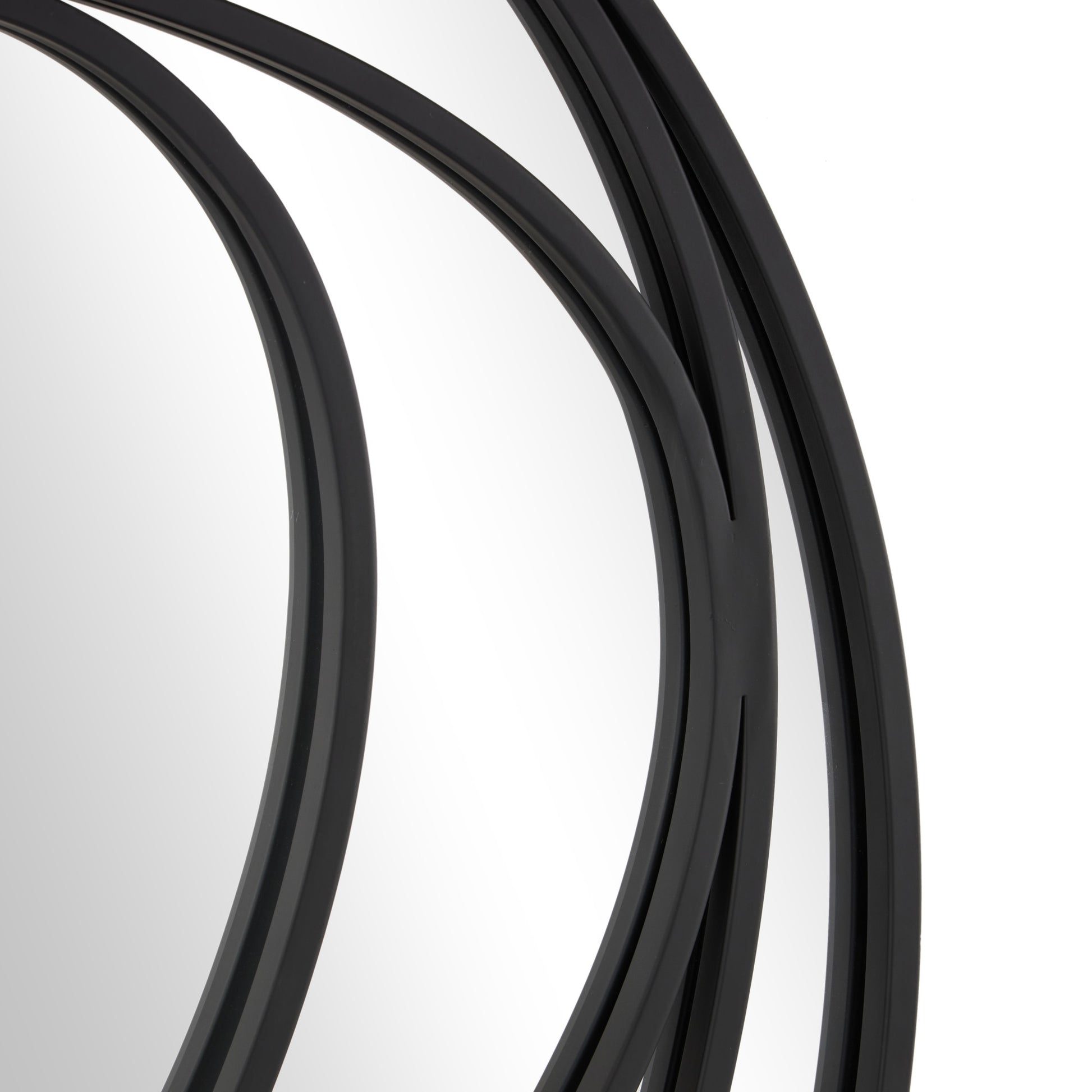 Abstract Black Metal Room Wall Mirror with Overlapping Circles