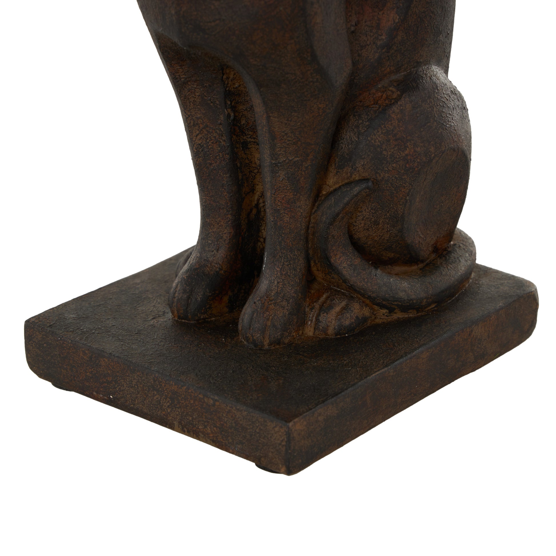 Set of 2 Cat Dark Brown Resin Frowning Decorative Bookends with Copper Accents