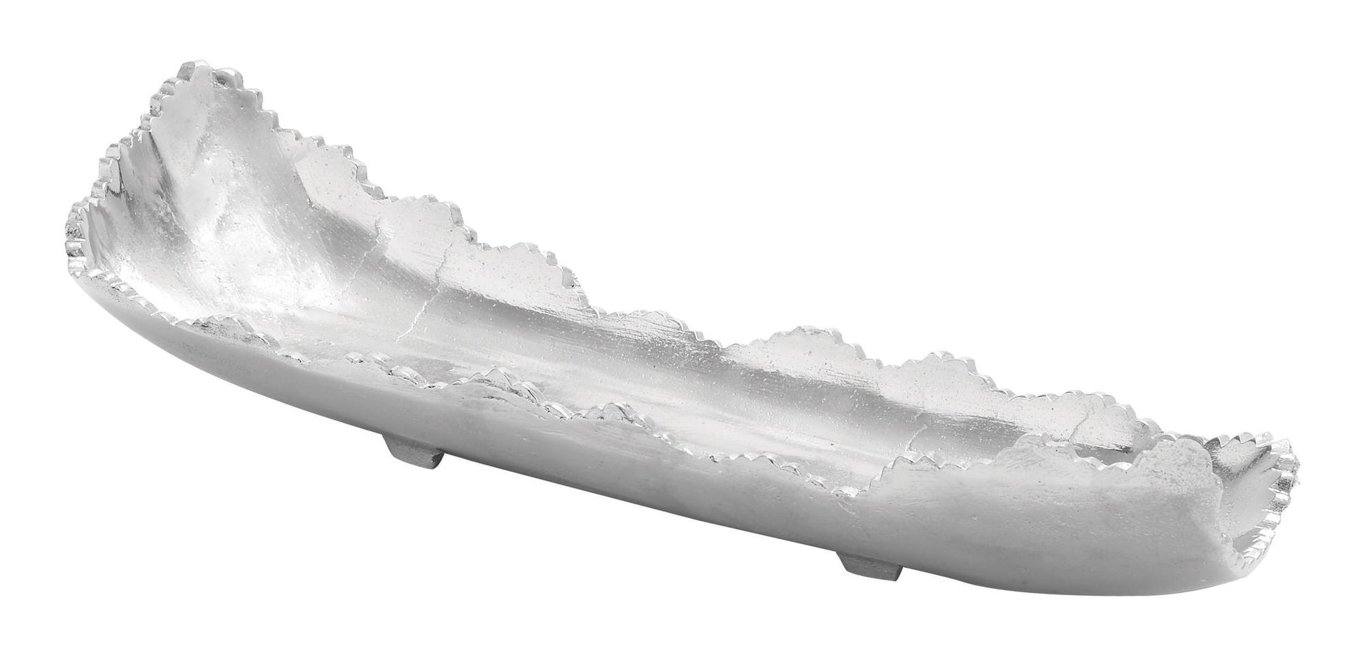 Silver Aluminum Metal Live Edge Living Room Decor Tray