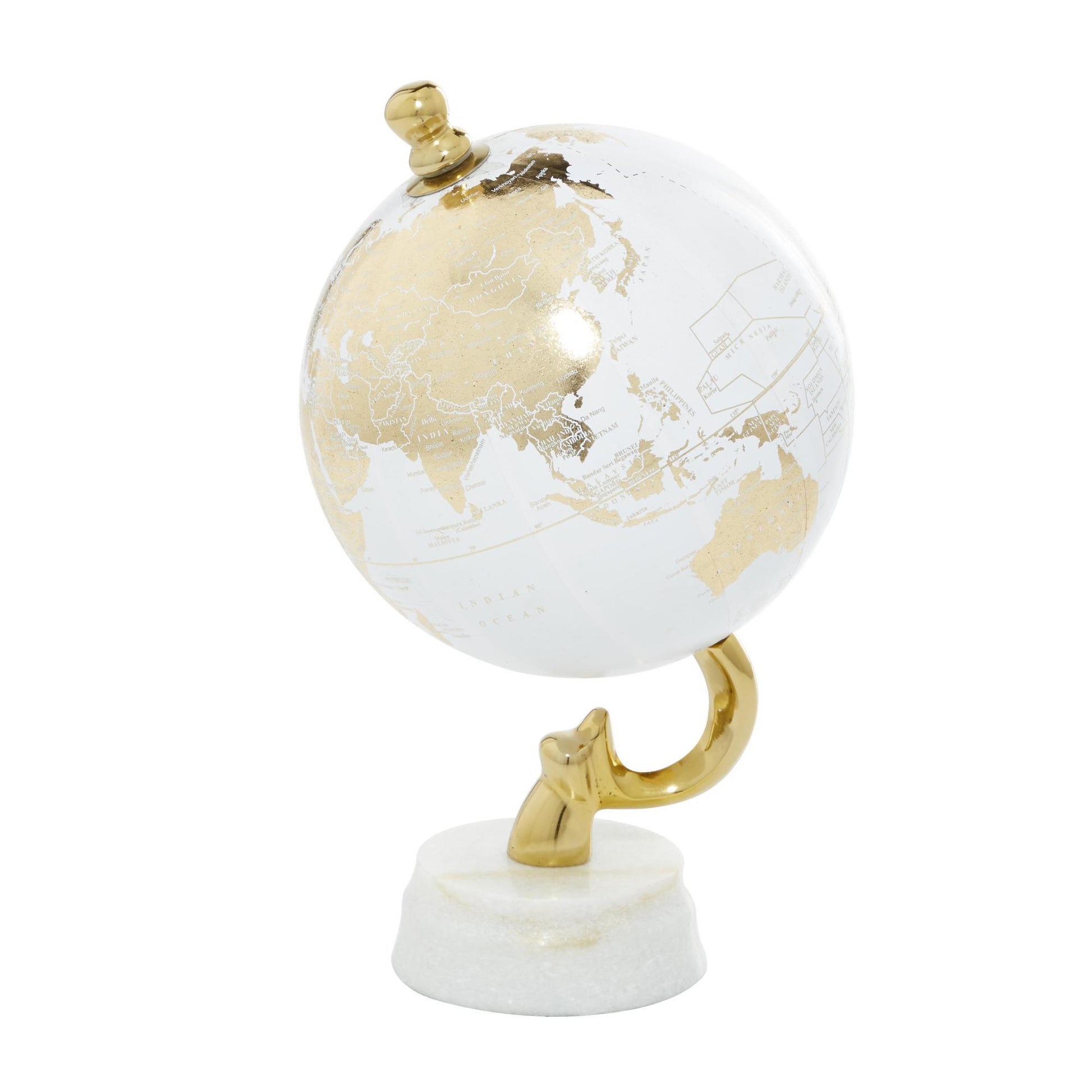World Map Aluminum Metal Educational/Geographic Earth Globe with Marble Base