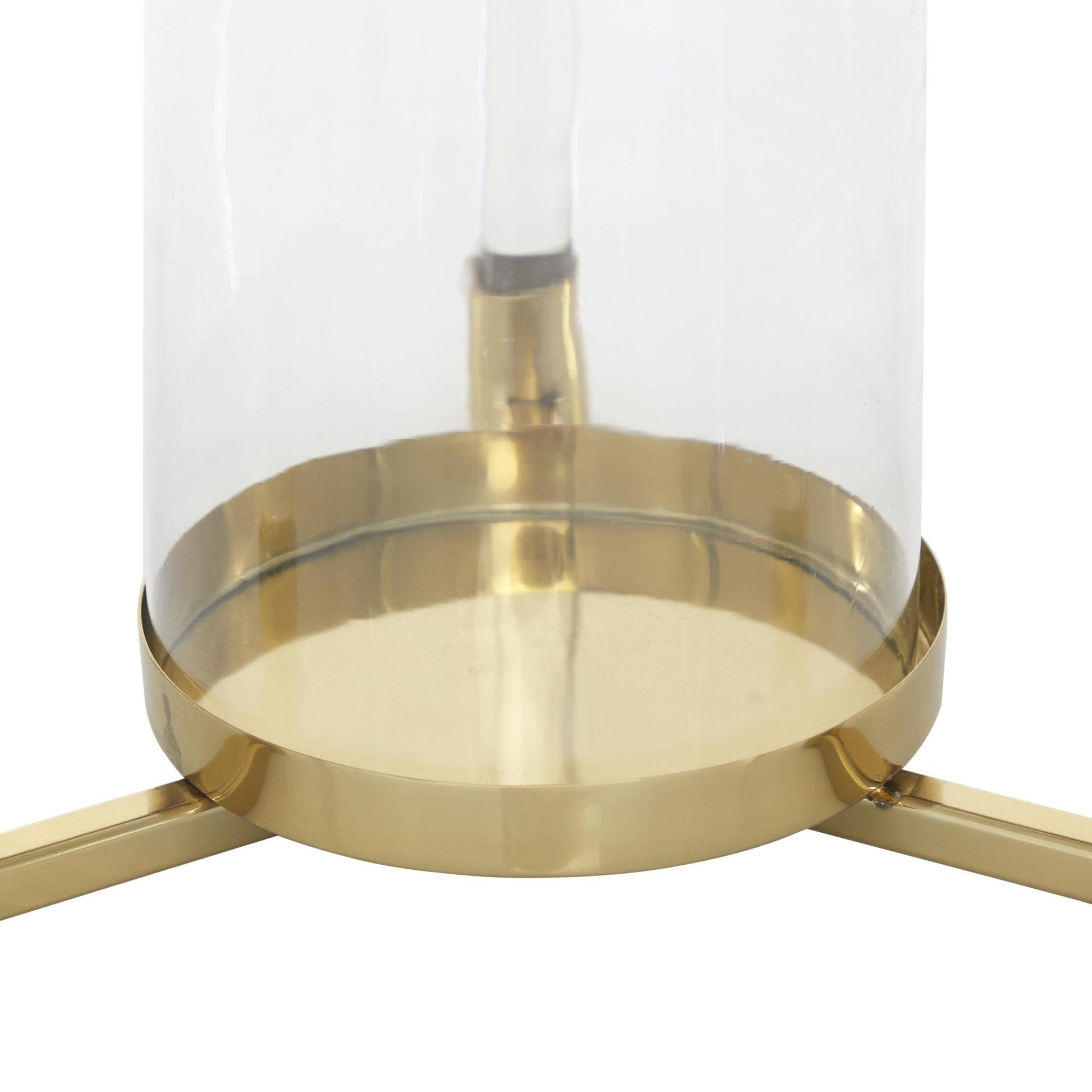 Gold Stainless Steel Metal Decorative Indoor Outdoor Candle Lantern with Acrylic Accents