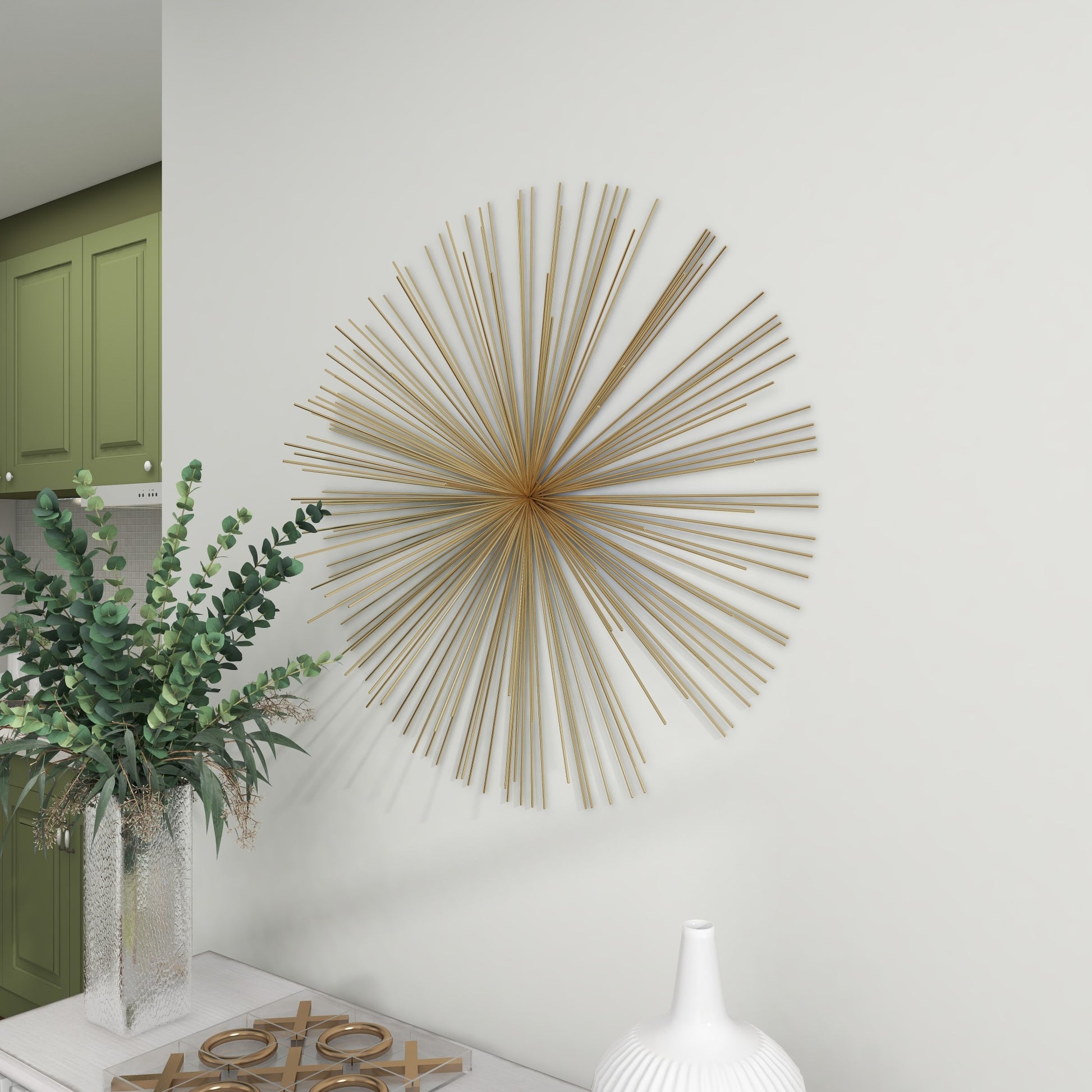 Starburst Gold Metal Large 3D Home Wall Decor