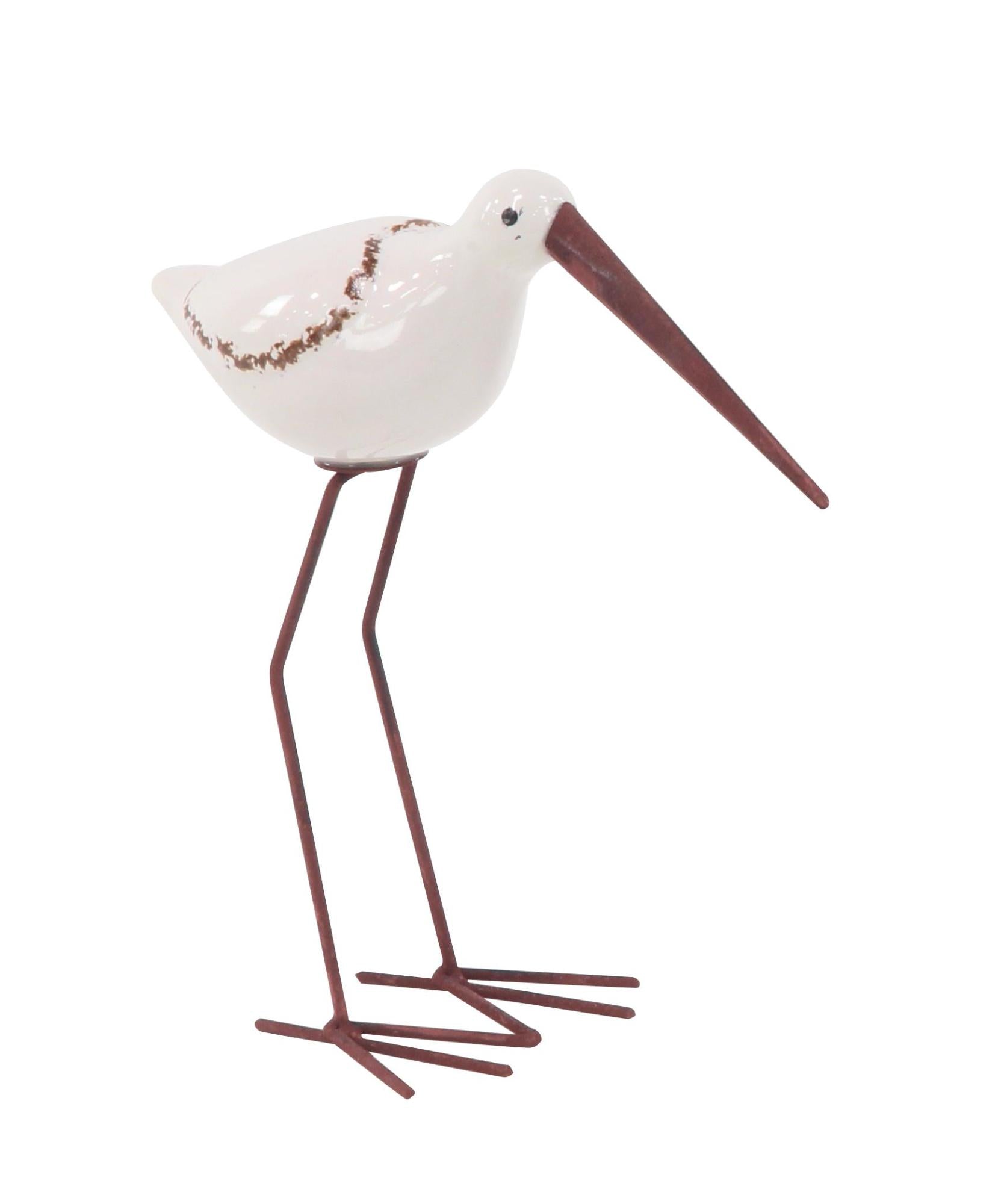 Set of 3 Bird White Ceramic Decorative Sculpture