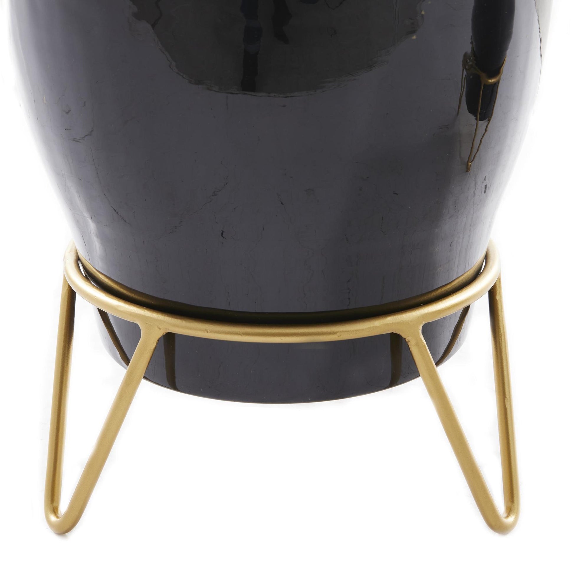 Set of 2 Metal Indoor Outdoor Planter with Removable Stand
