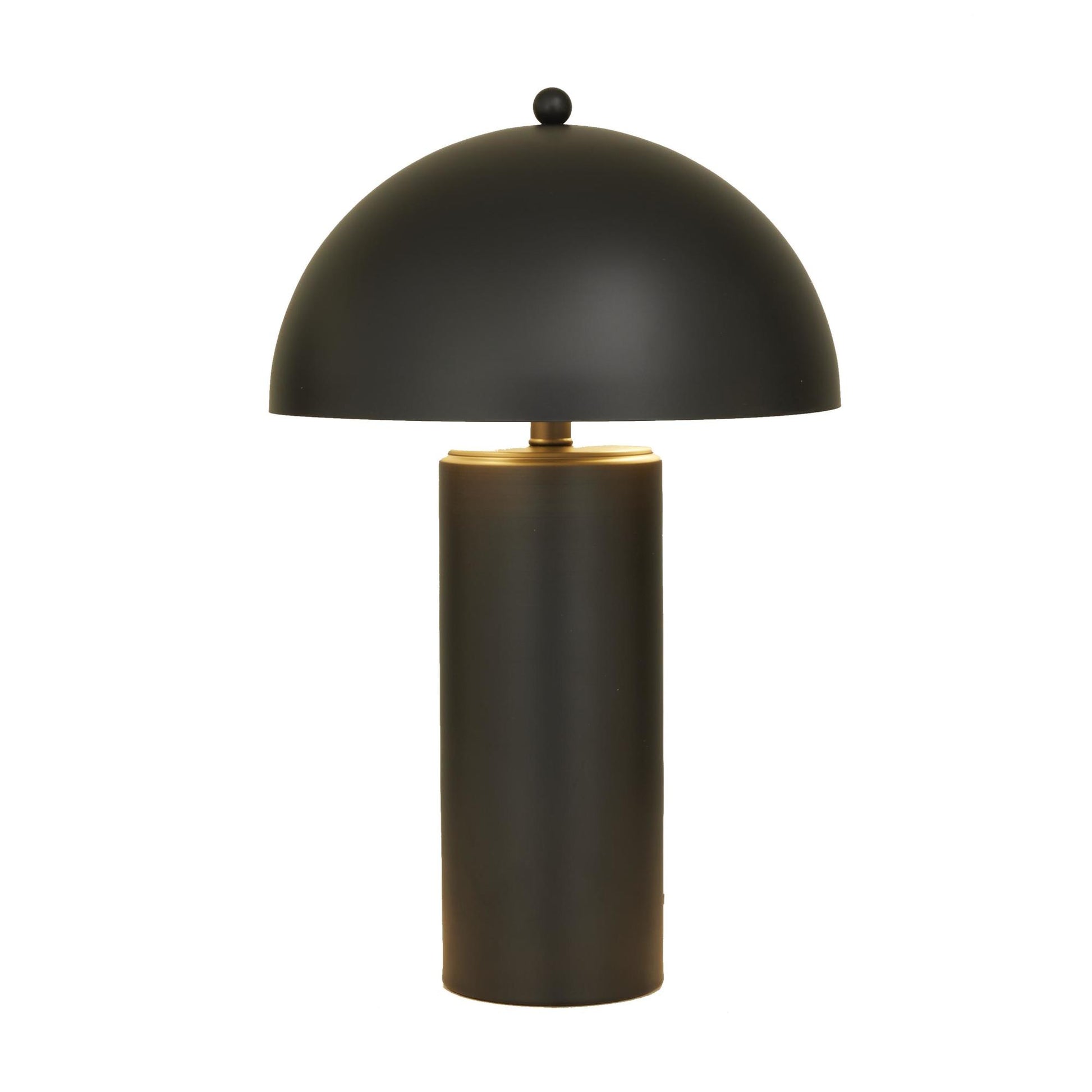 Black Metal Room Accent Lamp with Dome Shade