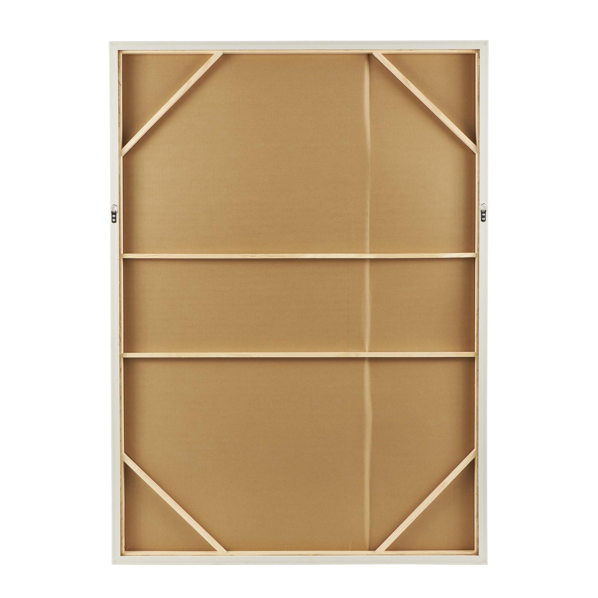 Abstract Brown Canvas Textured Living Room Framed Wall Art with Tan Ribbed Curve Shapes