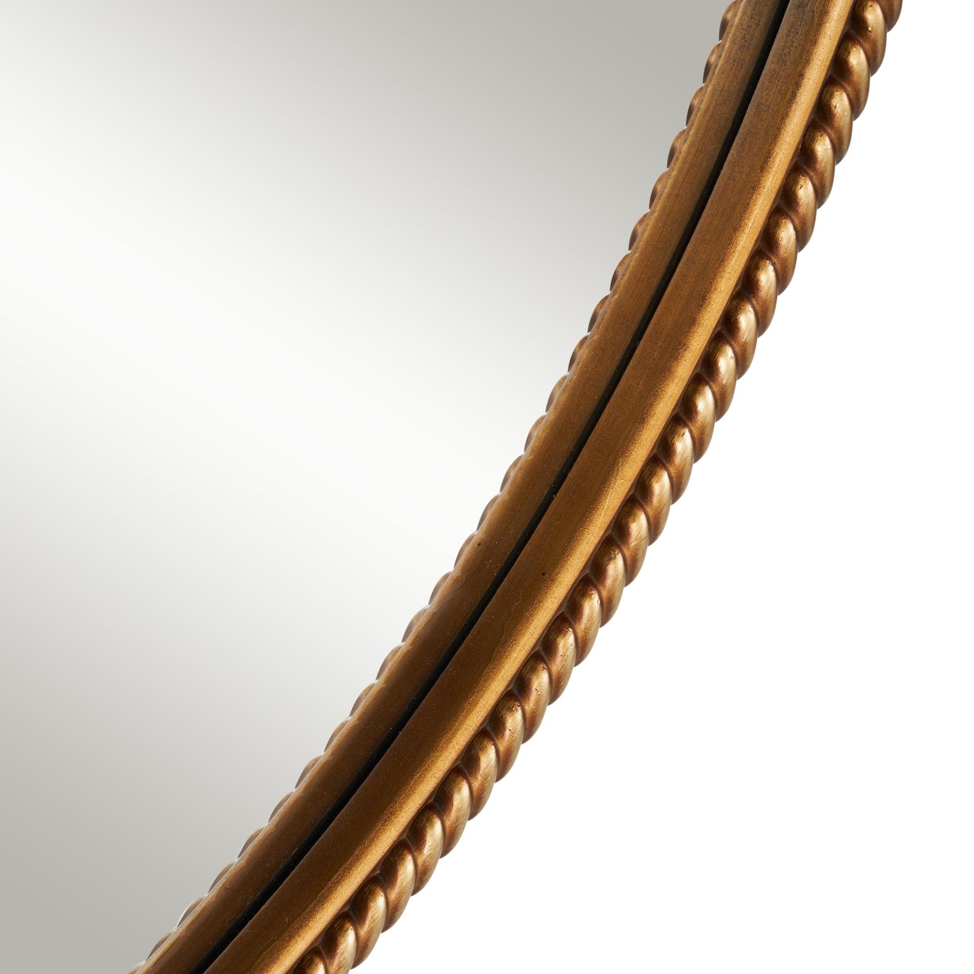 Gold Resin Room Wall Mirror with Twisted Chain Inspired Frame