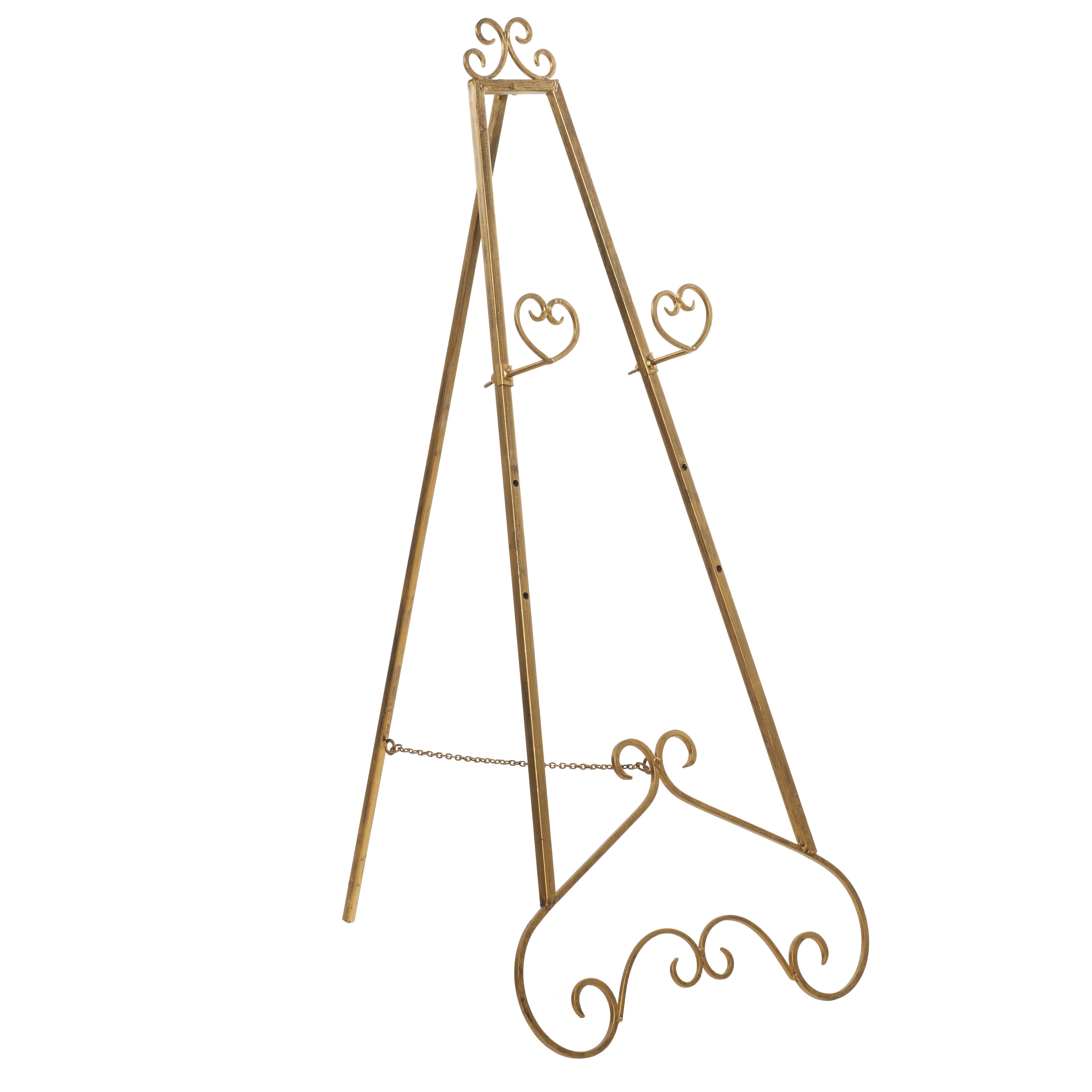 Scroll Metal Large Adjustable 3 Tier Display Easel with Chain Support