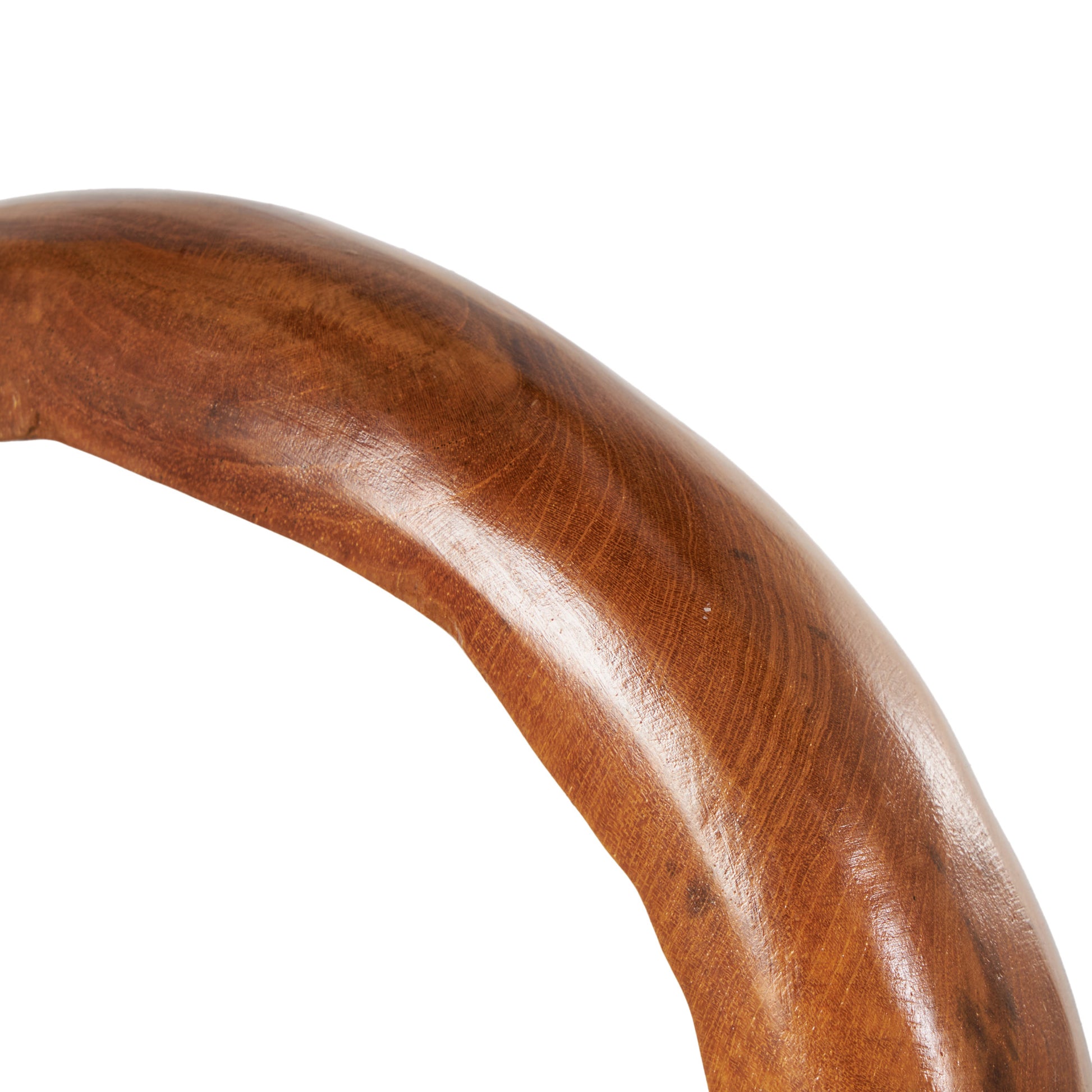 Abstract Brown Teak Wood Handmade Round Decorative Sculpture