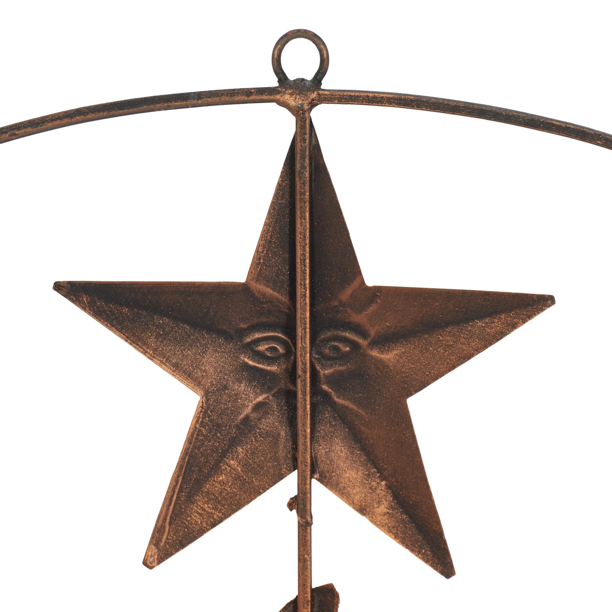 Sun and Moon Bronze Metal Indoor Outdoor Home Wall Decor with Stars