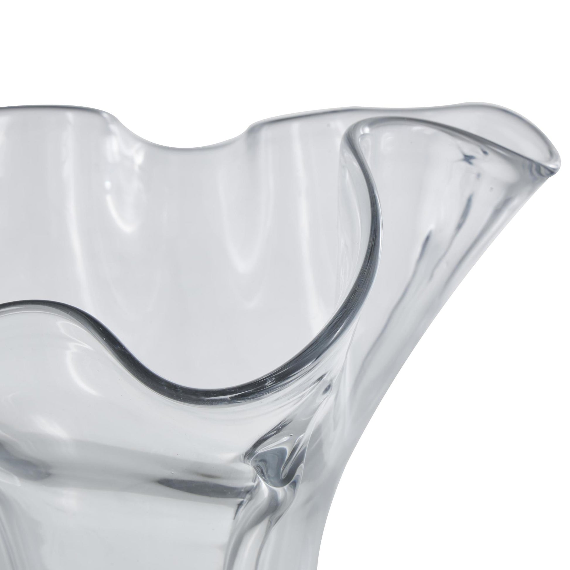 Abstract Clear Glass Fluted Tulip Decorative Vase