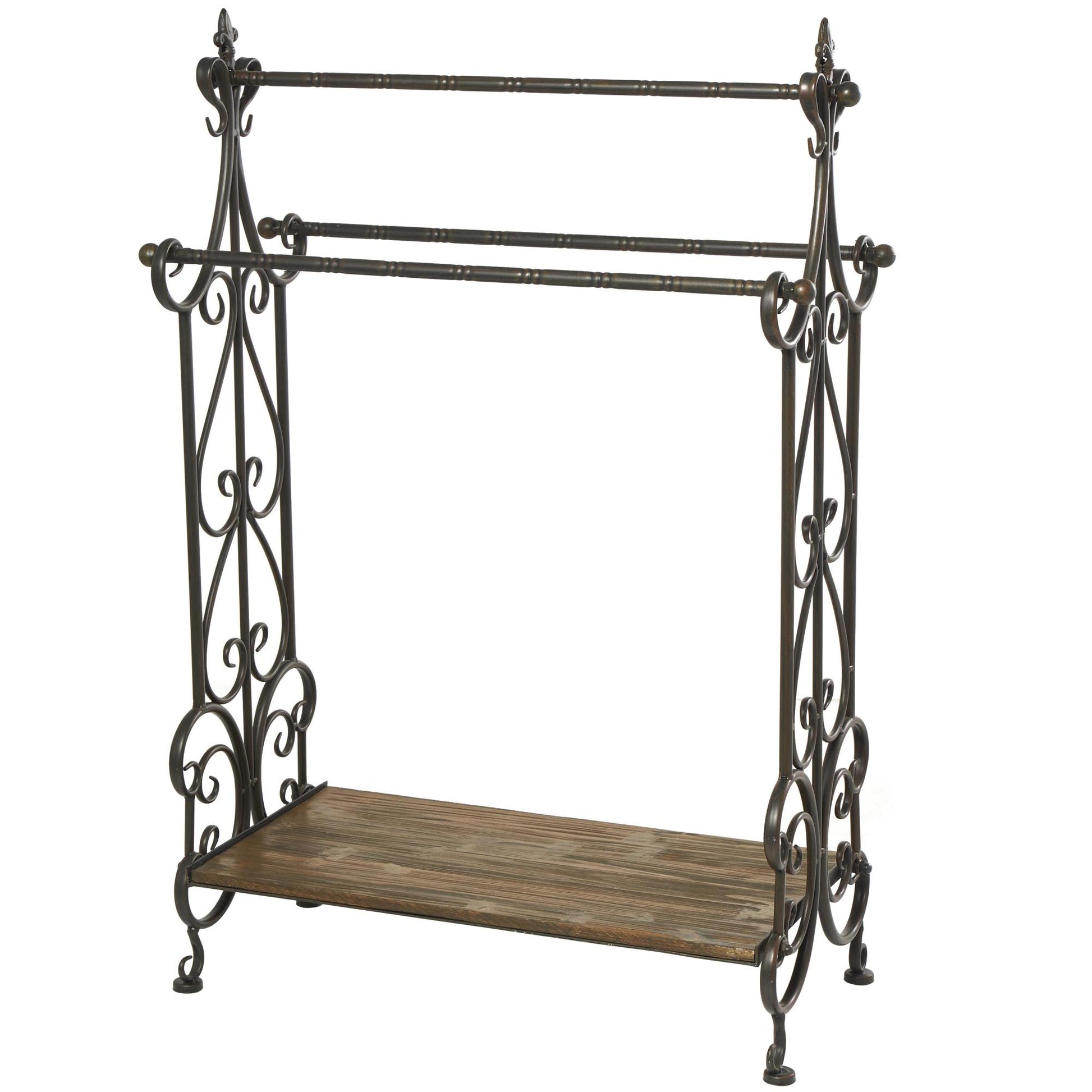 Scroll Black Wood Closet Quilt Rack