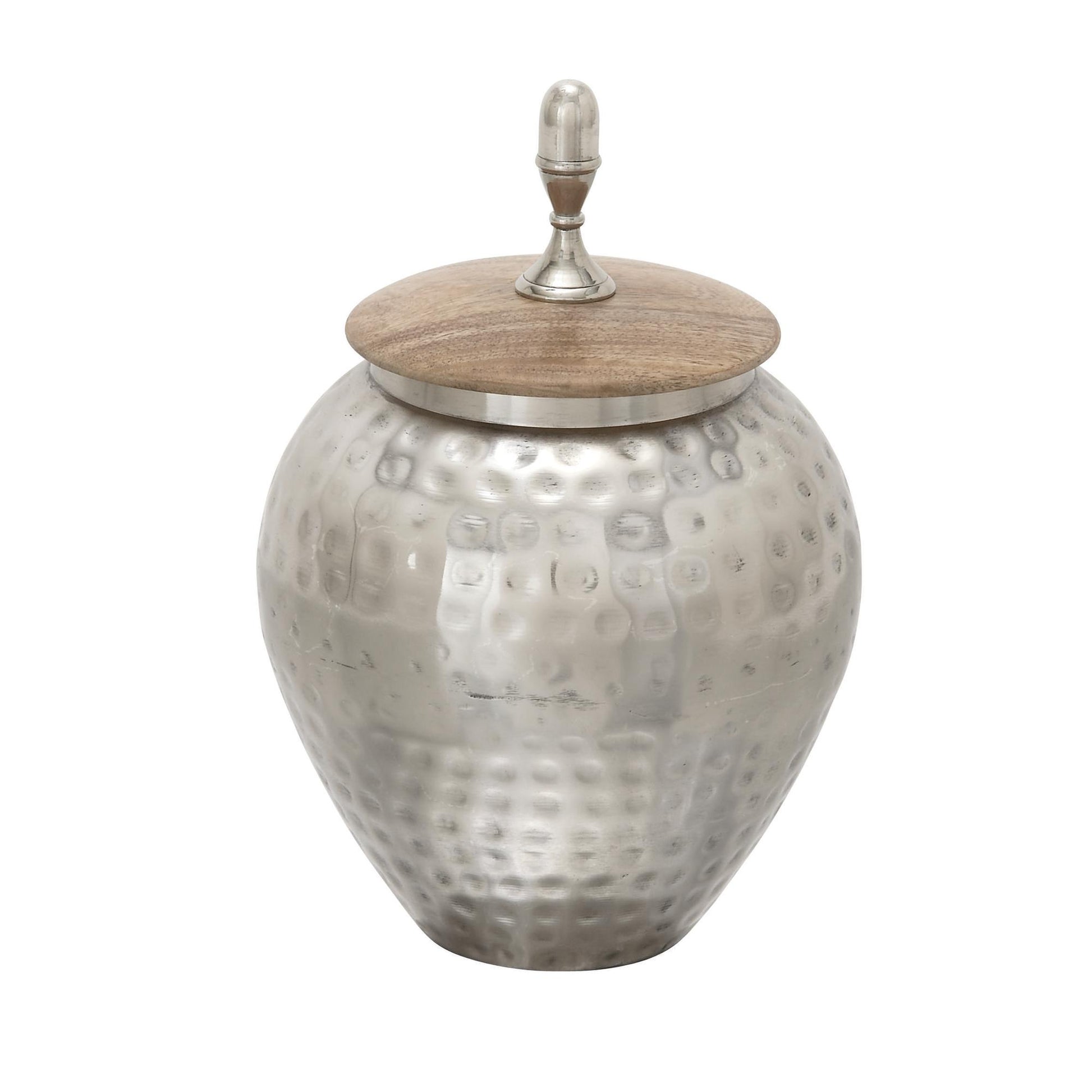 Silver Metal Hammered Living Room Decorative Jars