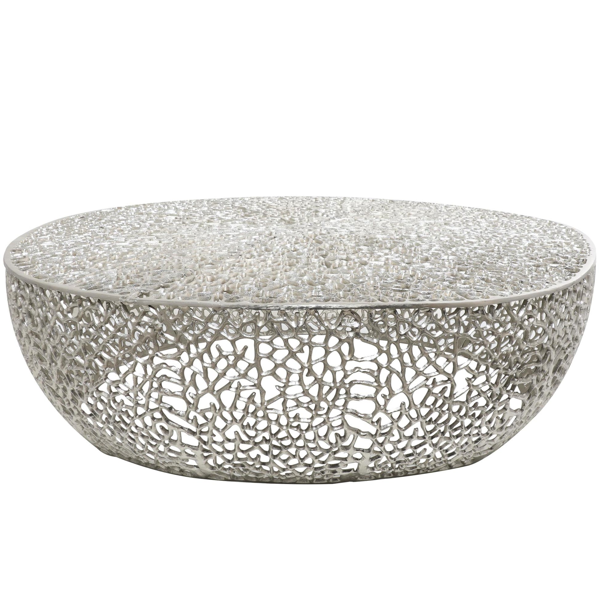 Coral Aluminum Metal Abstract Living Room Coffee Table 44" x 44" x 13"