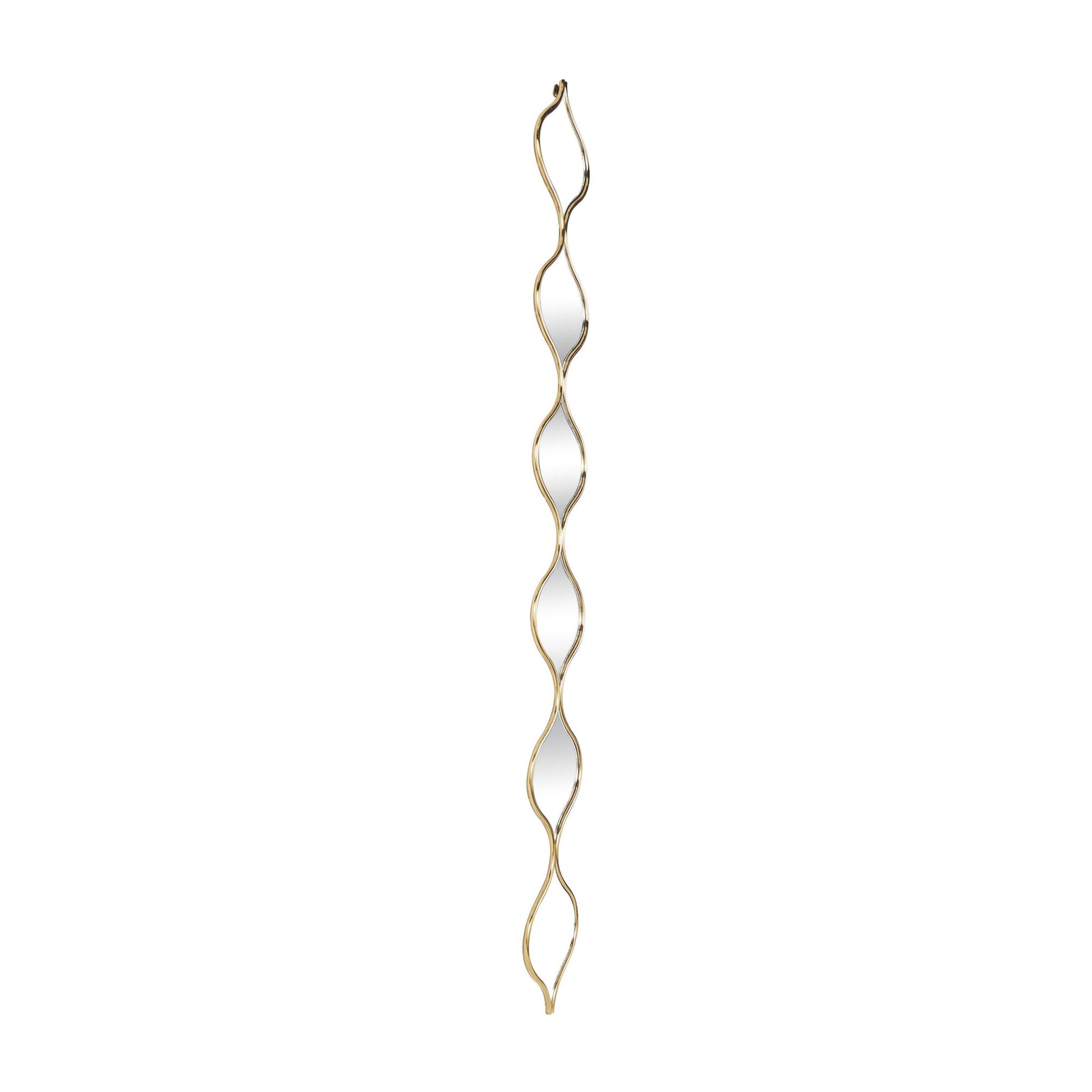 Geometric Gold Metal Slim Stacked Chain Teardrop Room Wall Mirror