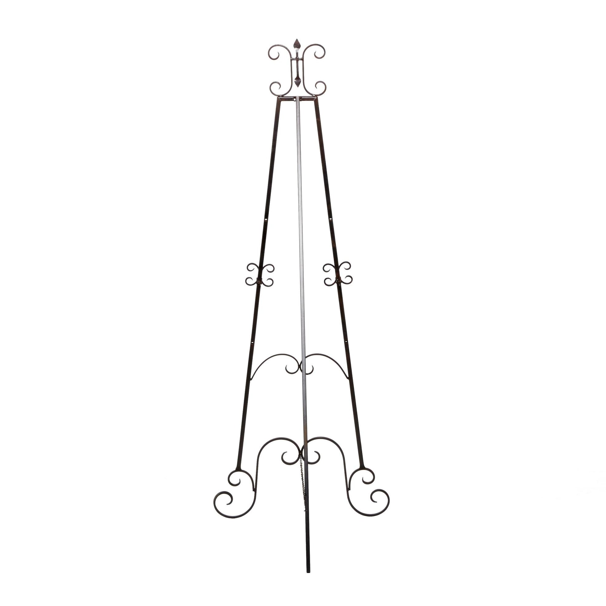 Scroll Black Metal Tall Adjustable Floor 3 Tier Display Easel