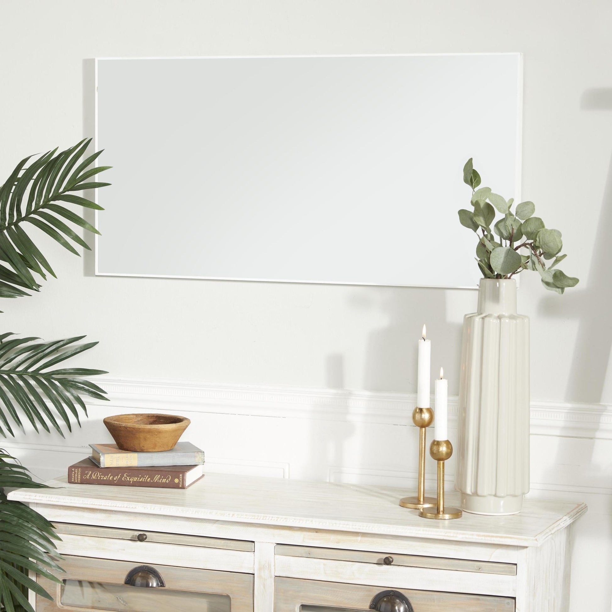 Wooden Room Wall Mirror with Thin Frame