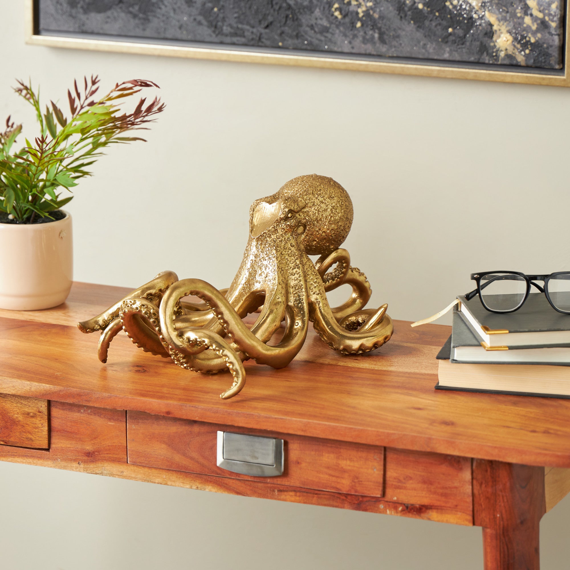 Octopus Gold Resin Single Bottle Kitchen Wine Holder