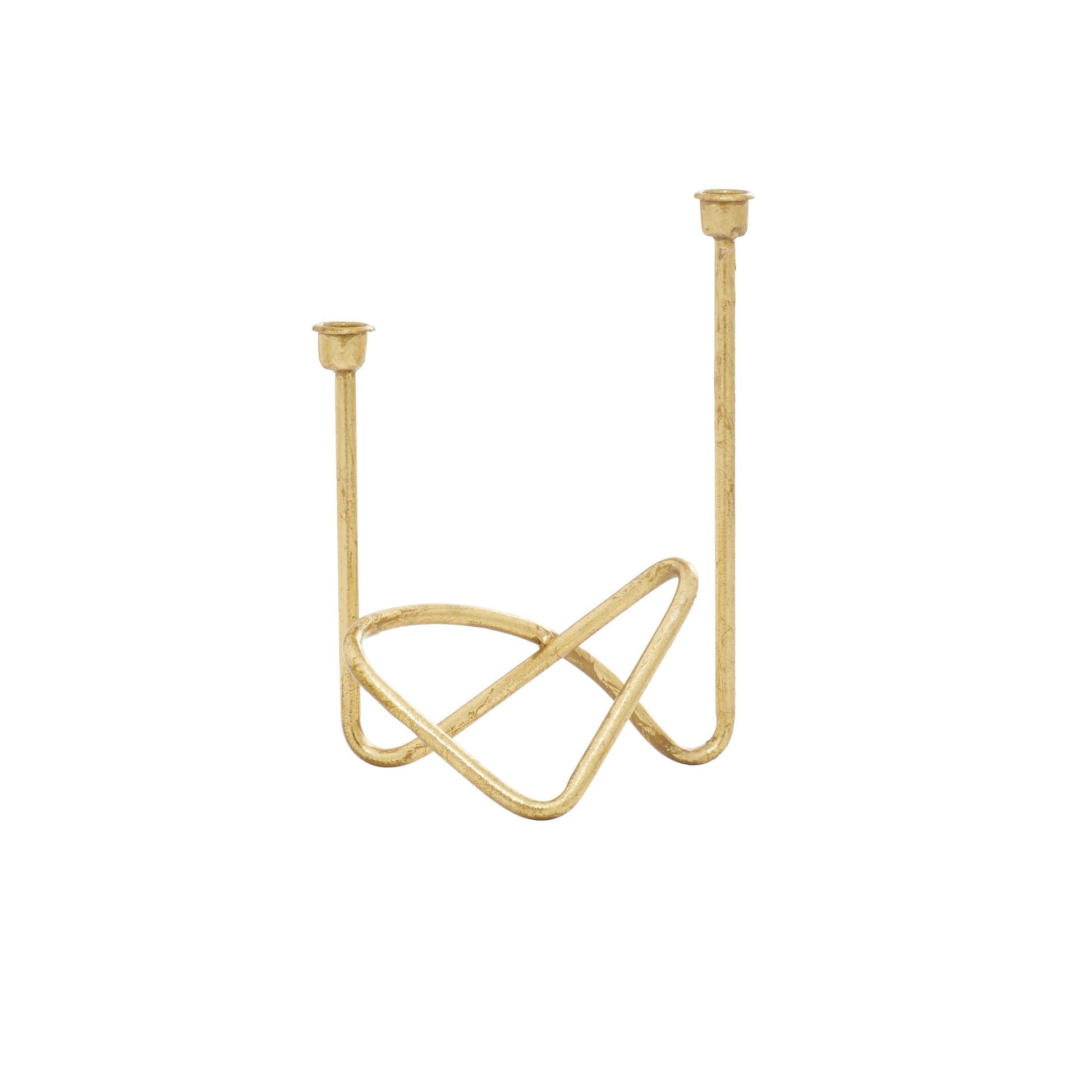 CosmoLiving by Cosmopolitan Gold Metal Decorative Candelabra