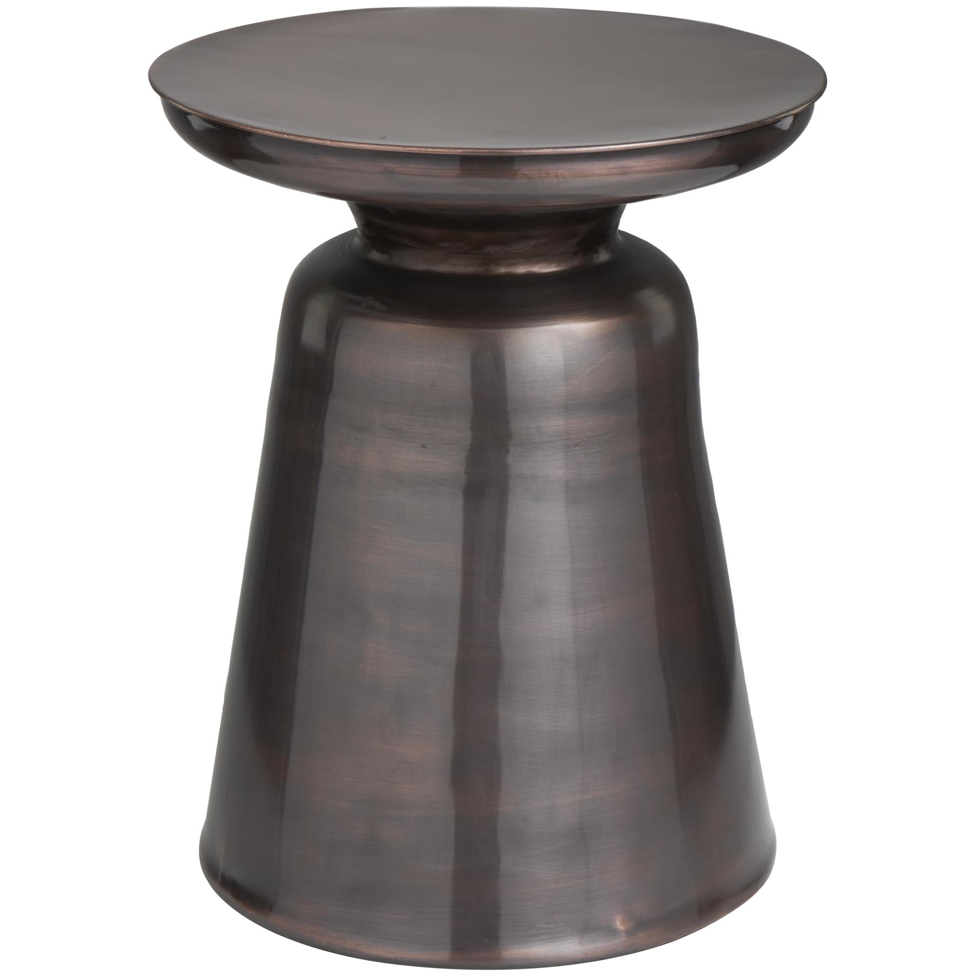 Metal Side End Accent Table with Bell Shaped Base