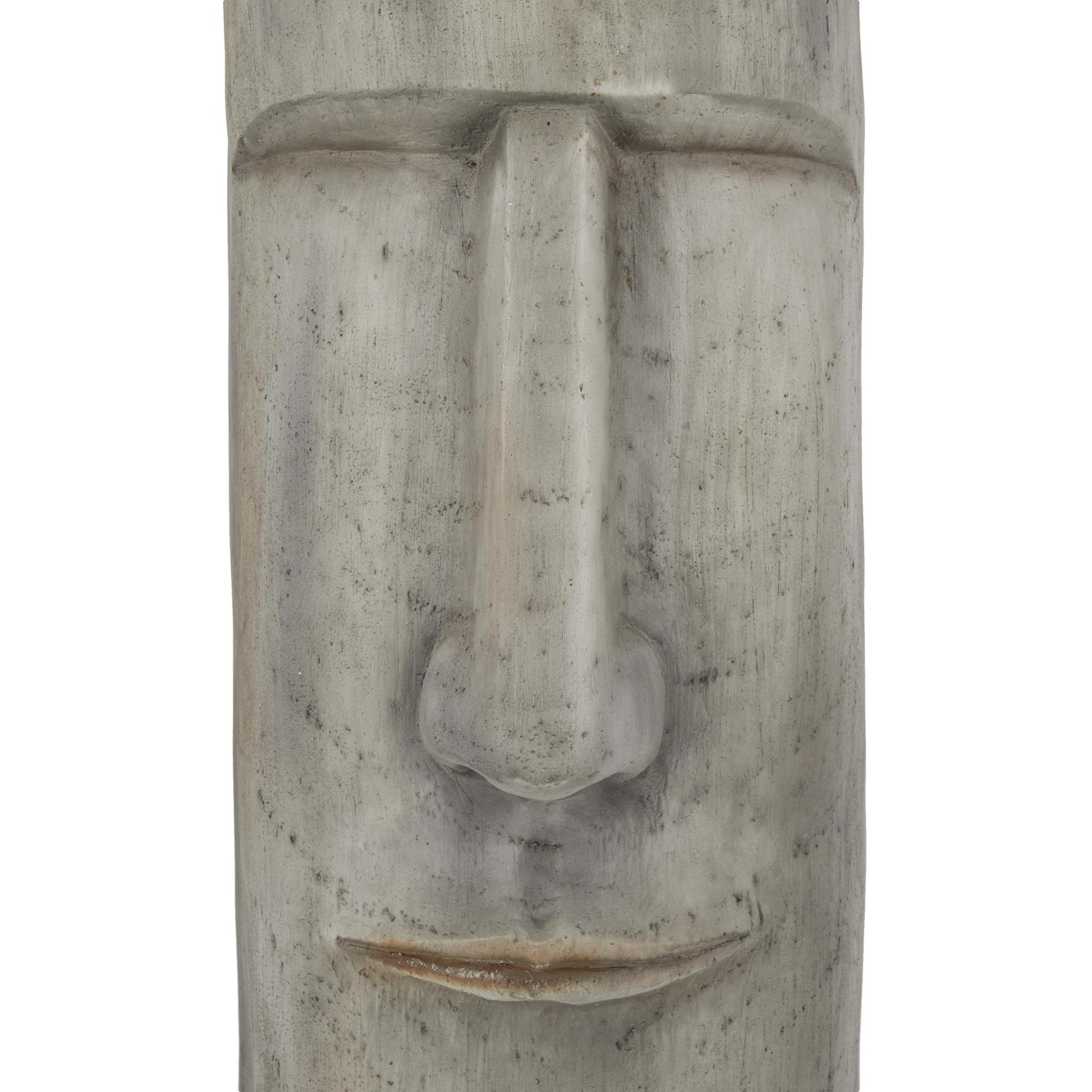 Face Gray Magnesium Oxide Indoor Outdoor Easter Island Head Decorative Garden Sculpture