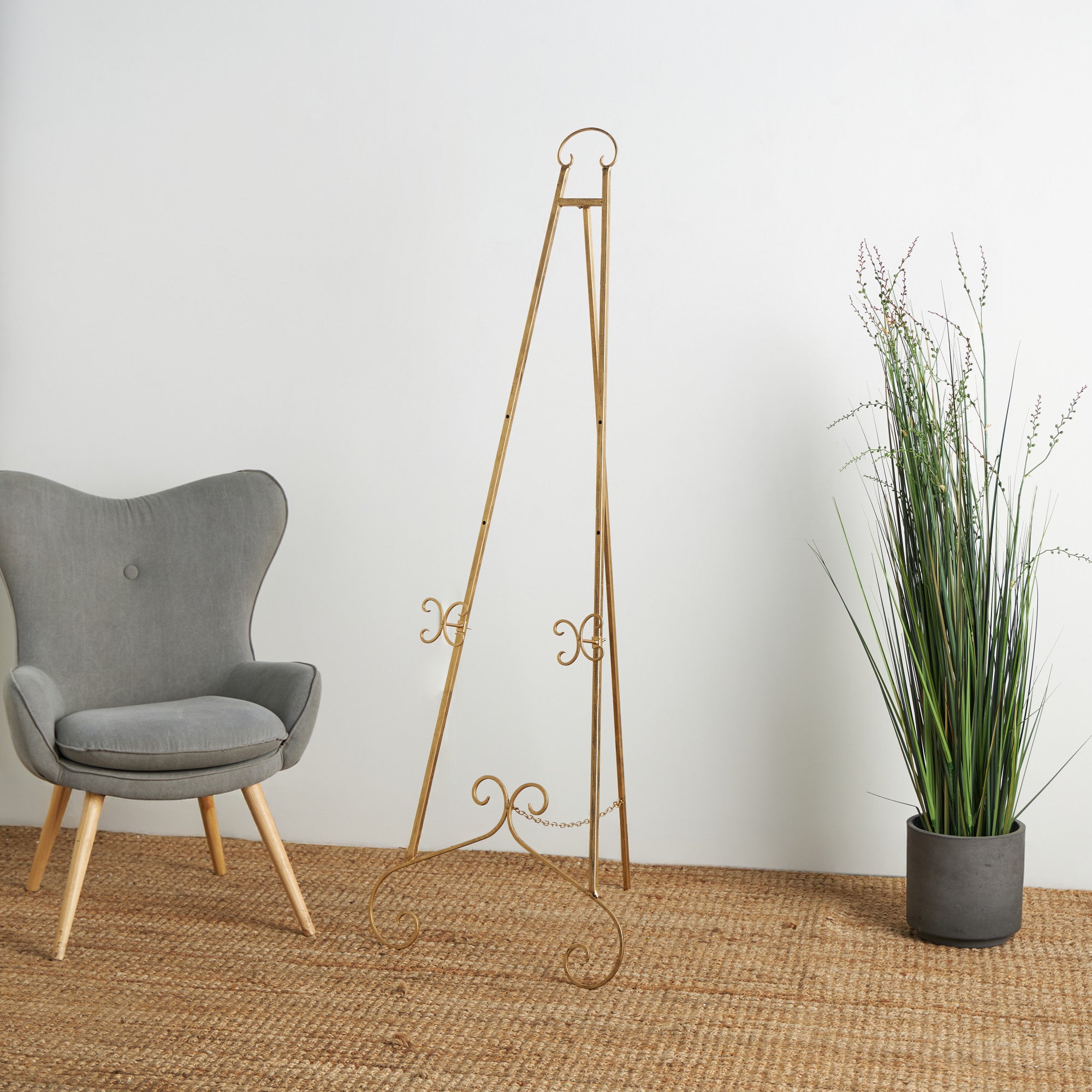 Scroll Metal Tall Adjustable Floor 3 Tier Display Easel