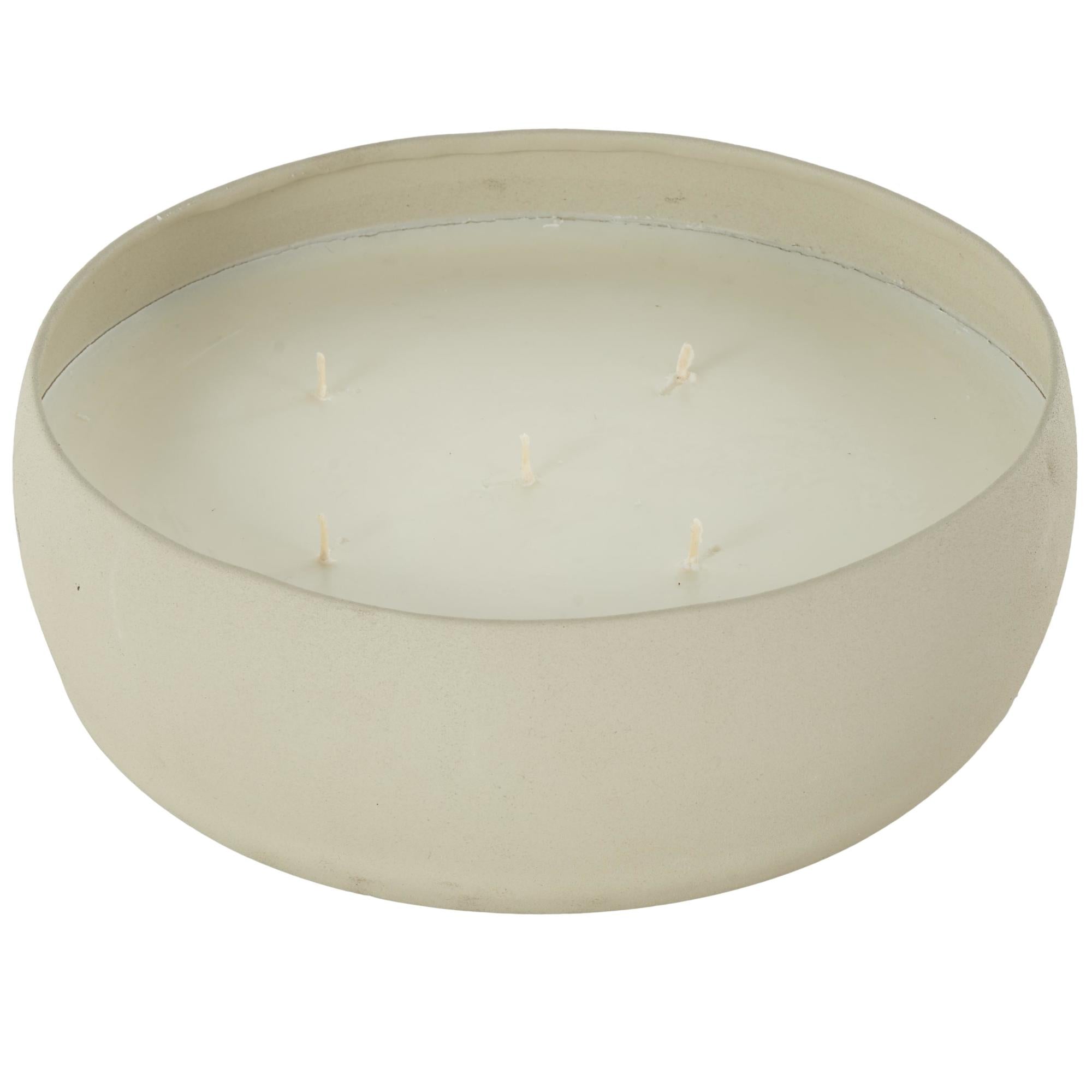 Metal Eucalyptus Spa Scented Textured 63oz 5 Wick Decorative Candle with White Wax 9" x 9" x 3"